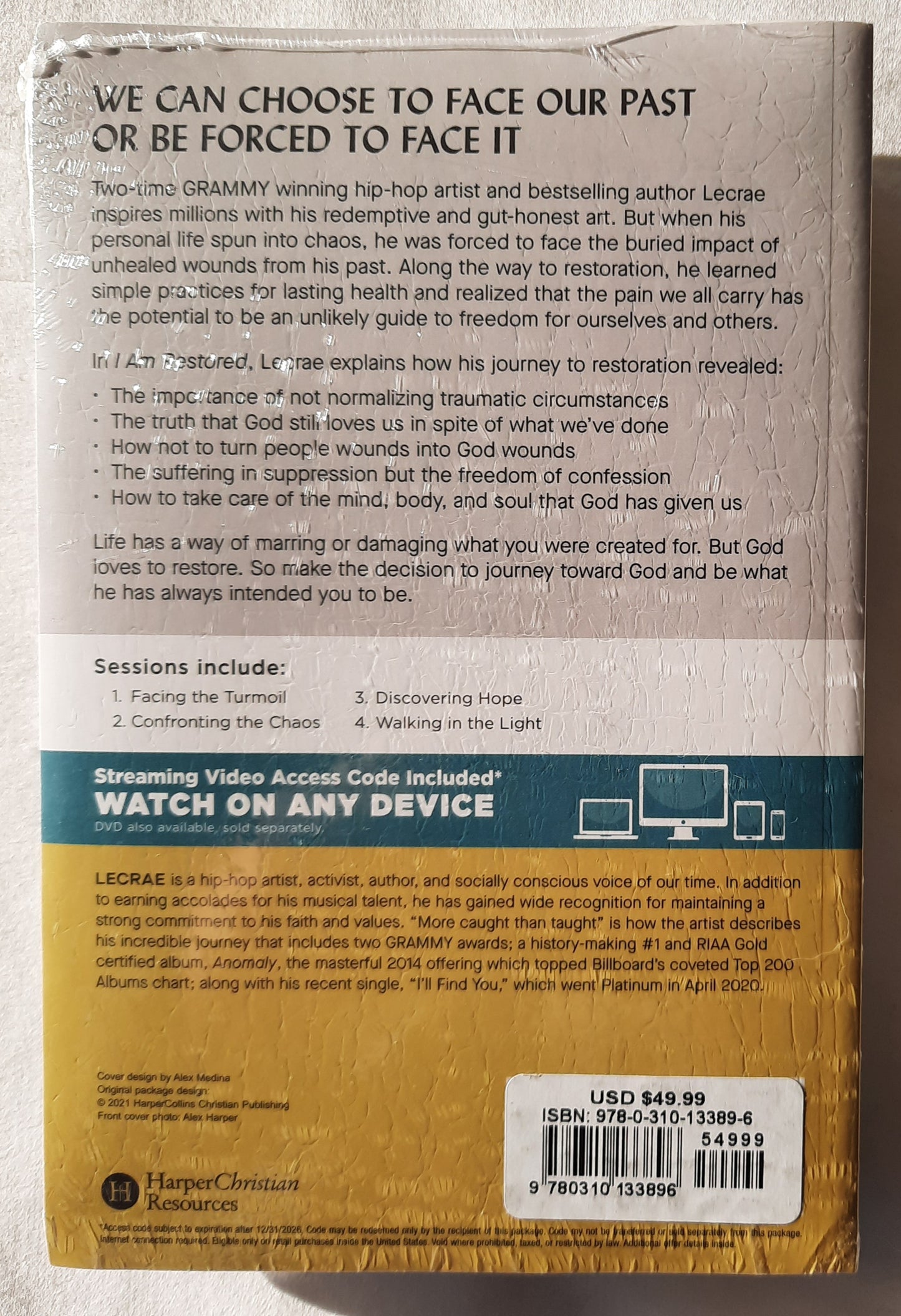 I Am Restored Study Guide with DVD: How I Lost My Religion but Found My Faith By Lecrae (New, 2021, HarperChristian)