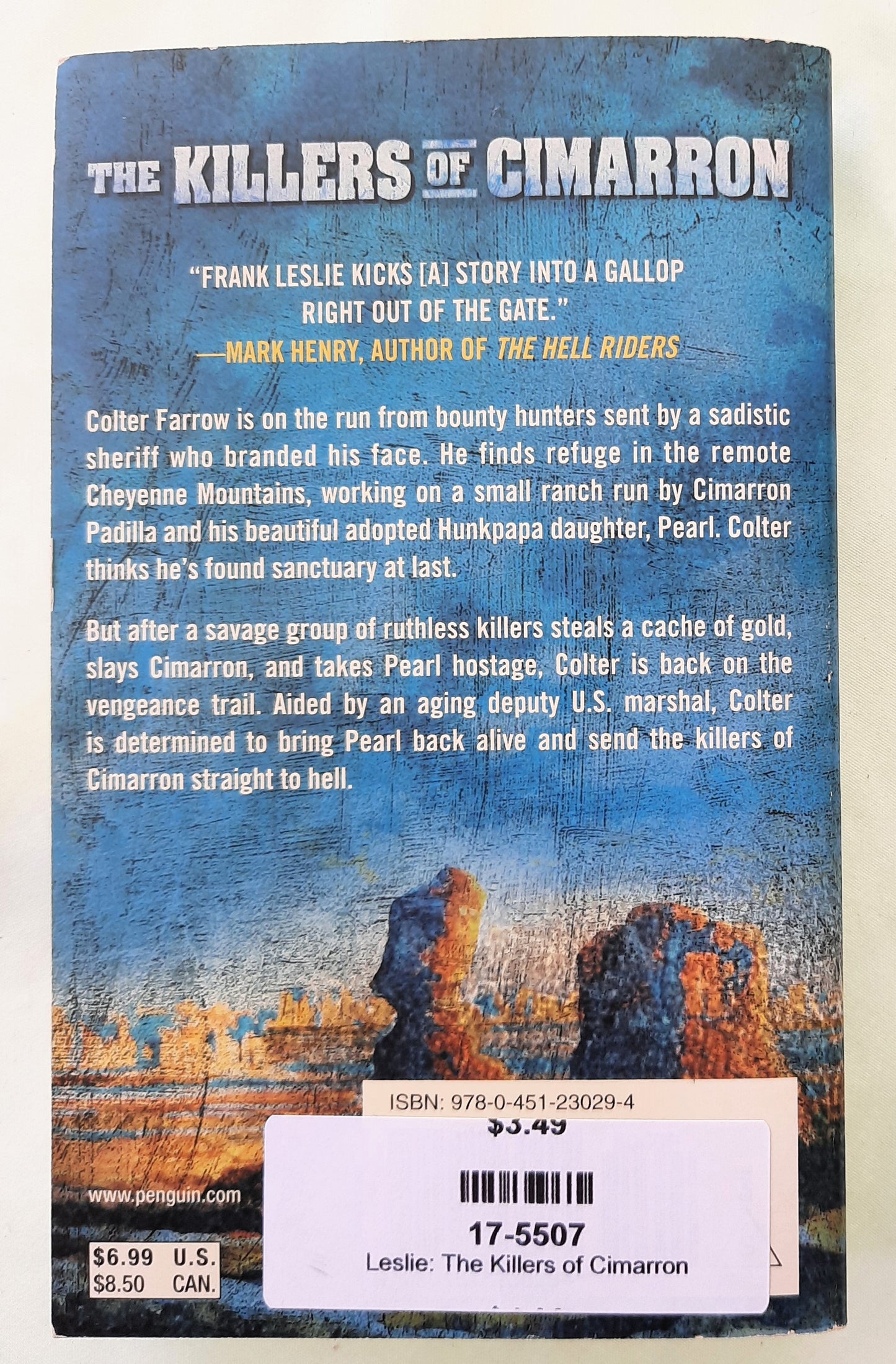 The Killers of Cimarron by Frank Leslie (Colter Farrow #2, Very good, 2010, Pbk, 294, Penguin)