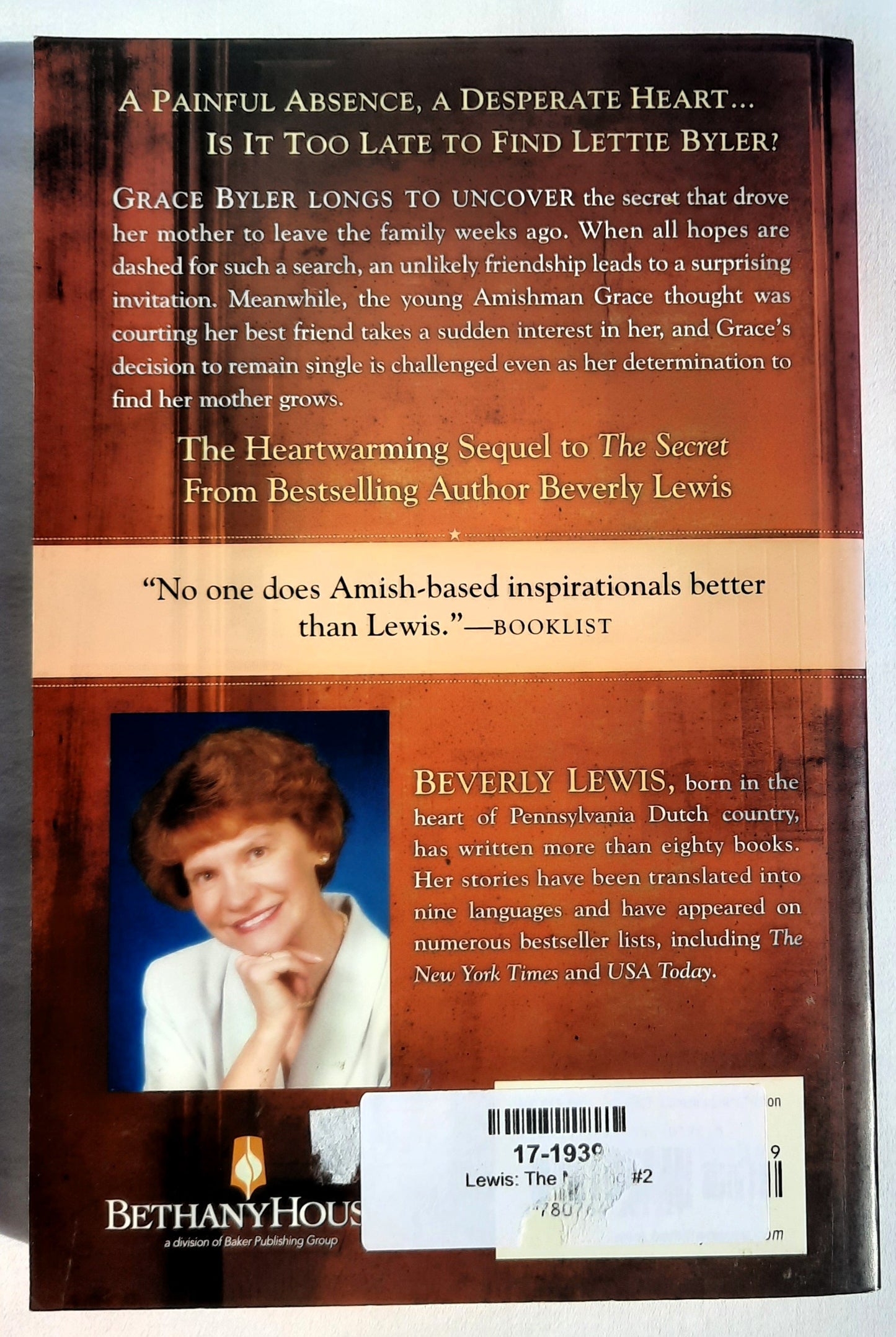 The Missing #2 by Beverly Lewis (Seasons of Grace, New, 2009, Pbk, 332 pages, Bethany House)