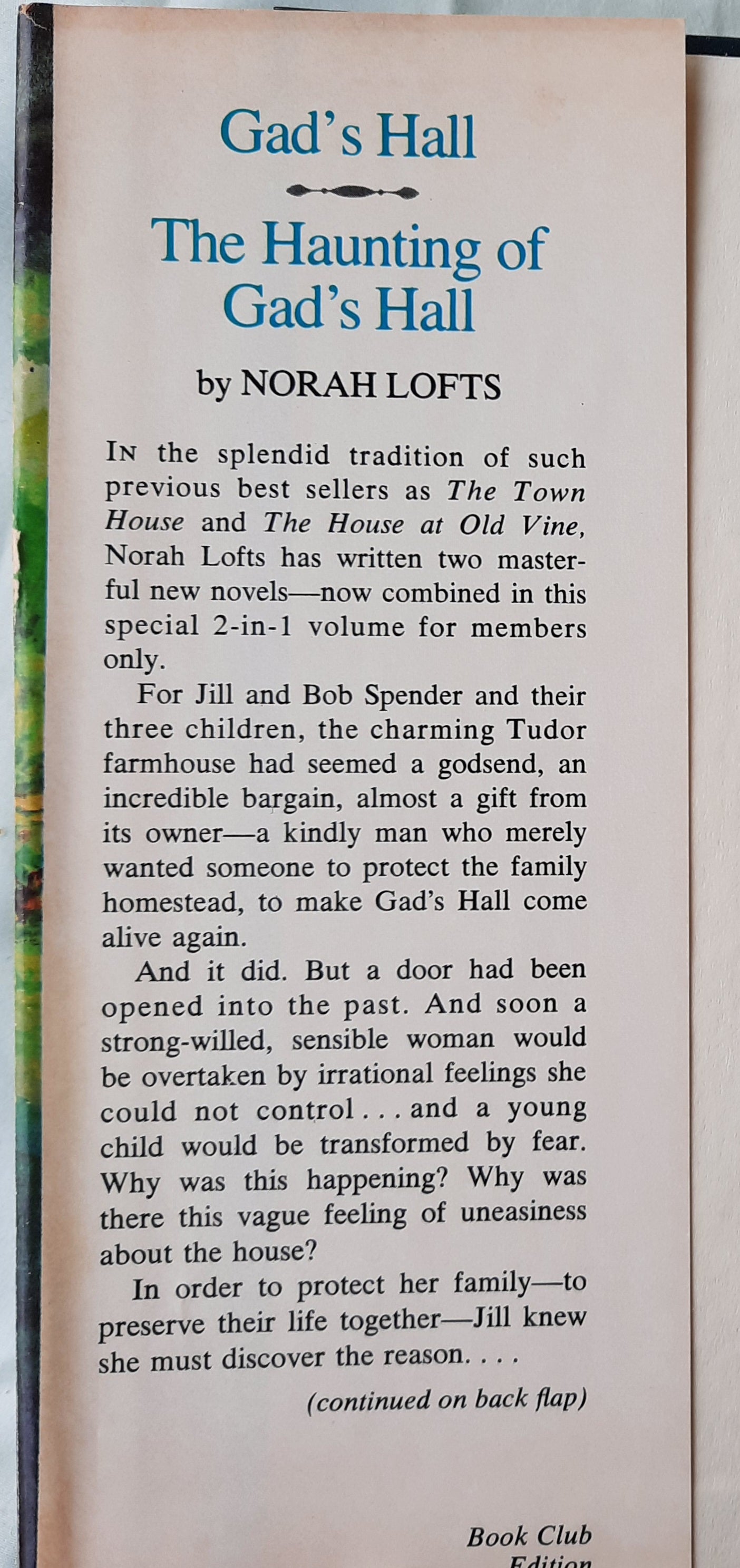 Gad's Hall & The Haunting of Gad's Hall by Norah Lofts (Very good, 1979, HC, 532 pages, Nelson Doubleday)