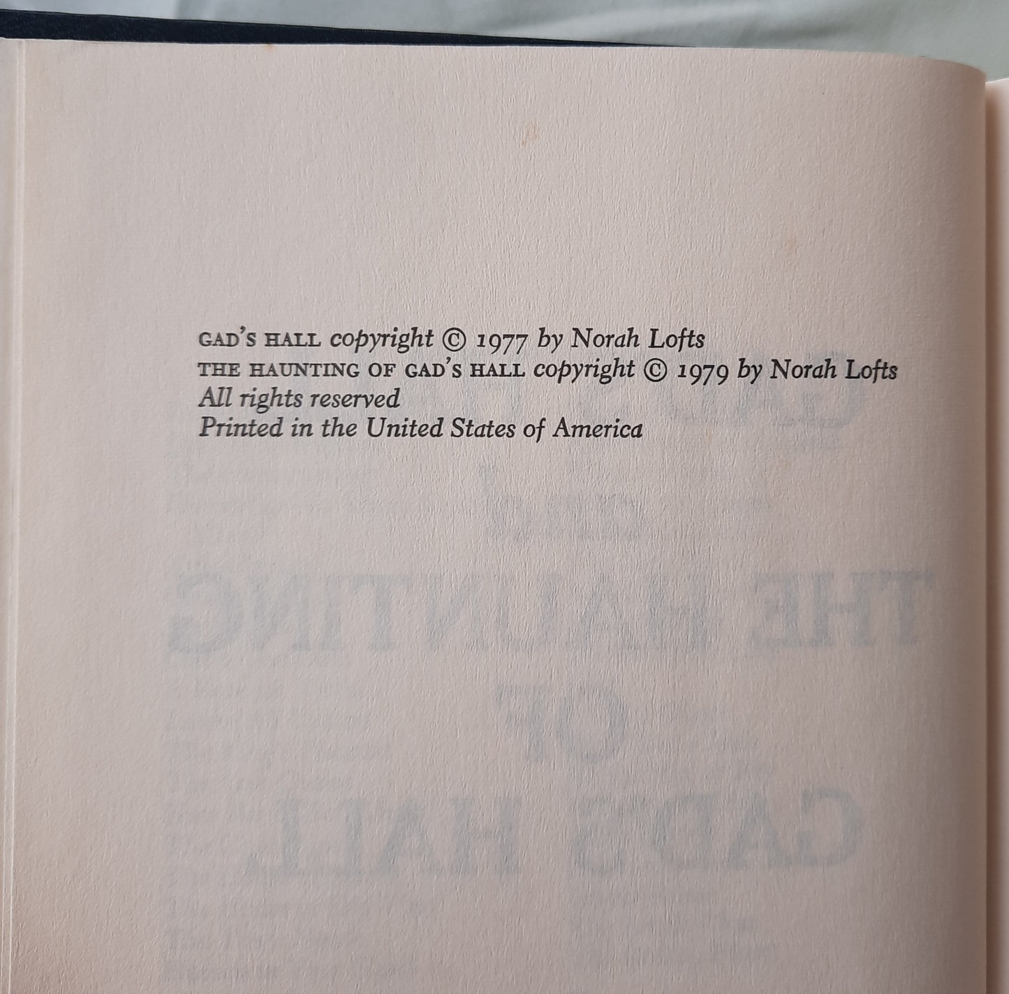 Gad's Hall & The Haunting of Gad's Hall by Norah Lofts (Very good, 1979, HC, 532 pages, Nelson Doubleday)