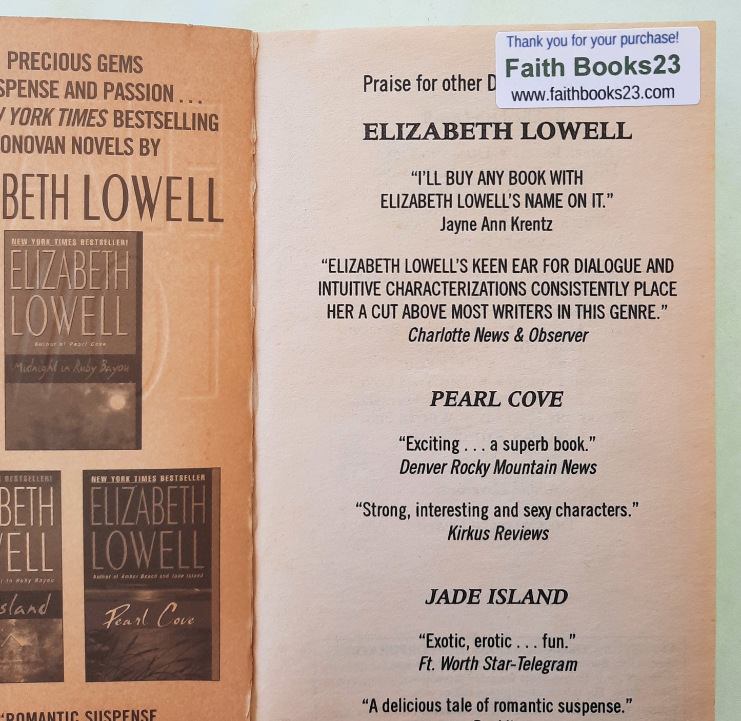Amber Beach by Elizabeth Lowell (The Donovans #1, Very good, 1998, Pbk, 373 pages, Avon Books)