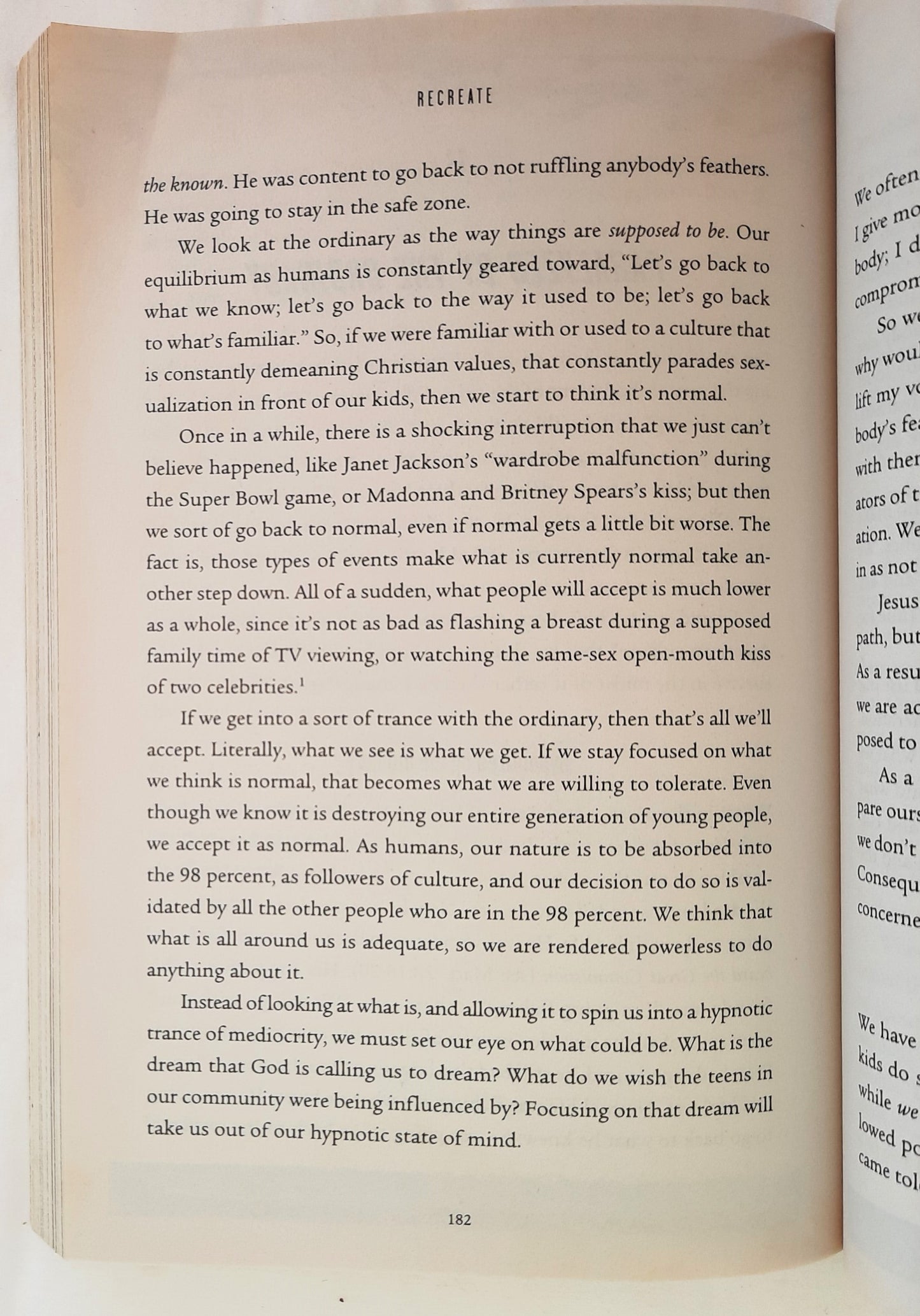Re Create: Building a Culture in Your Home Stronger Than the Culture Deceiving Your Kids by Ron Luce (Very Good, 2010, Pbk, 224 pages)