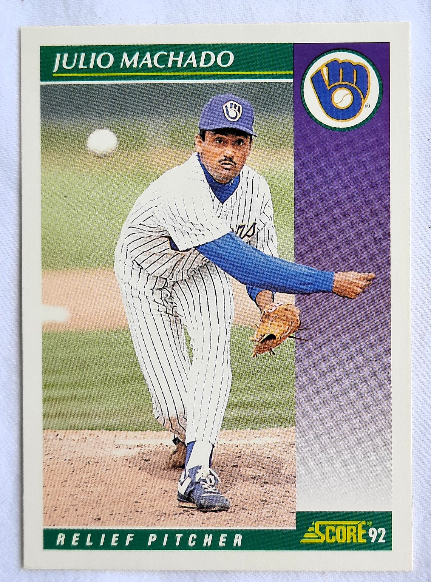 Score '92 Julio Machado Milwaukee Brewers Relief Pitcher #353 Baseball Card Near Mint