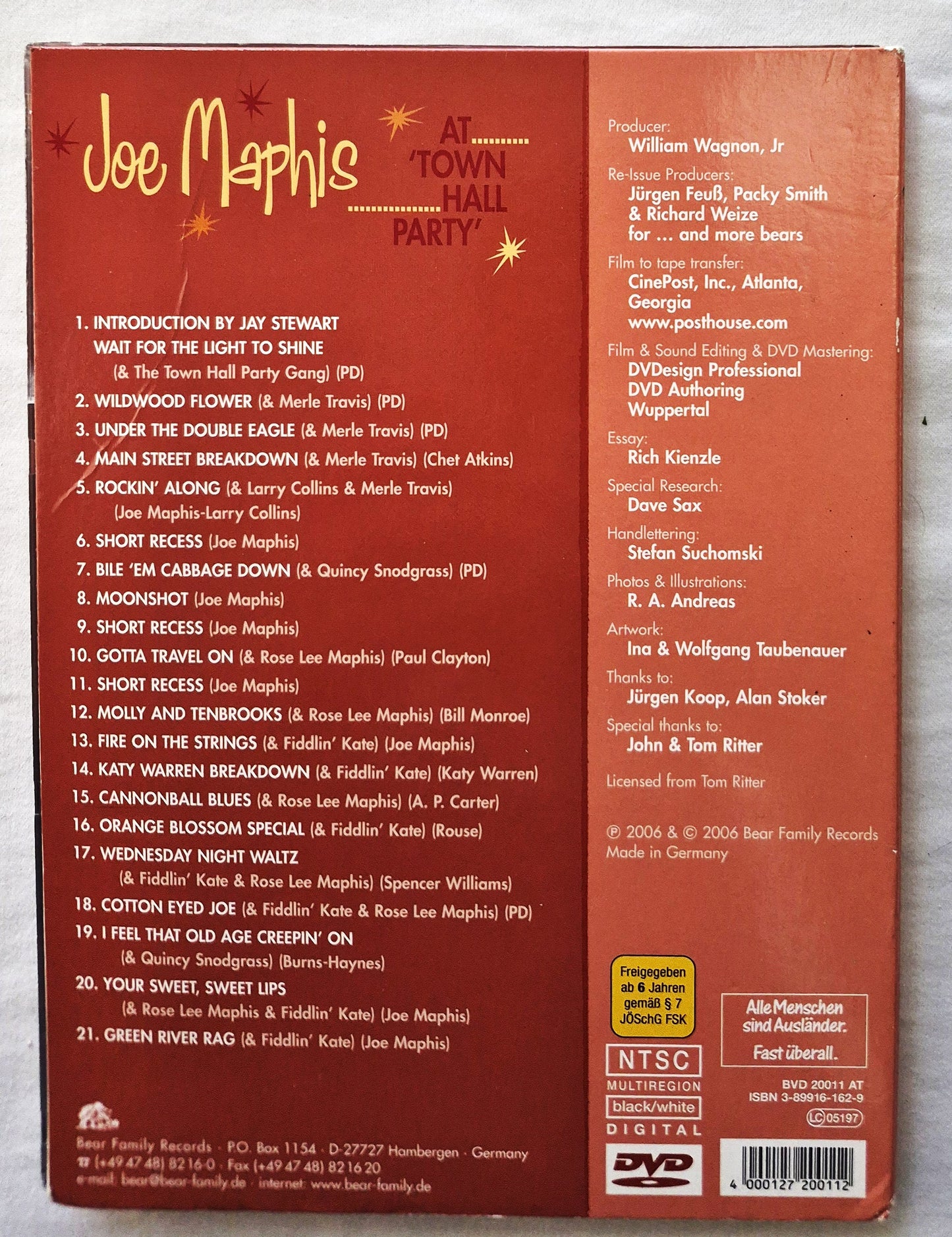 Joe Maphis At Town Hall Party DVD (Very good, 2006, NR, Bear Family Records, 1 hour 8 minutes)
