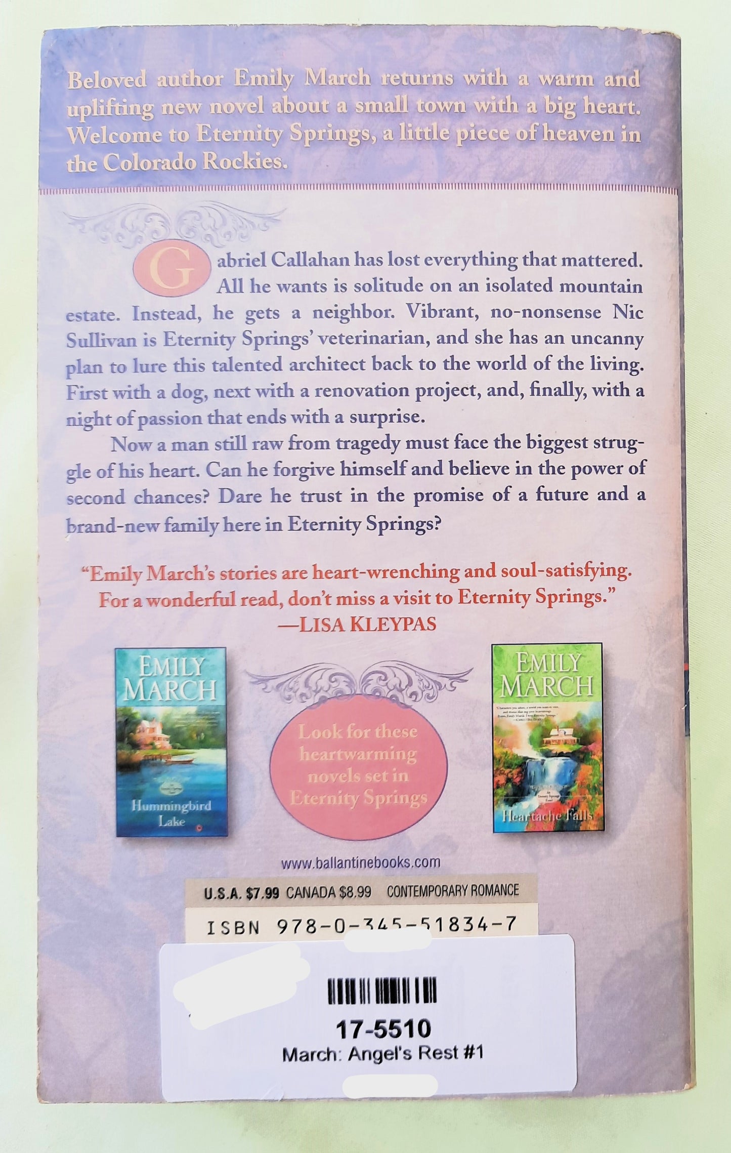 Angel's Rest by Emily March (Eternity Springs #1, Very Good, 2011, Pbk, 314 pages, Ballantine Books)