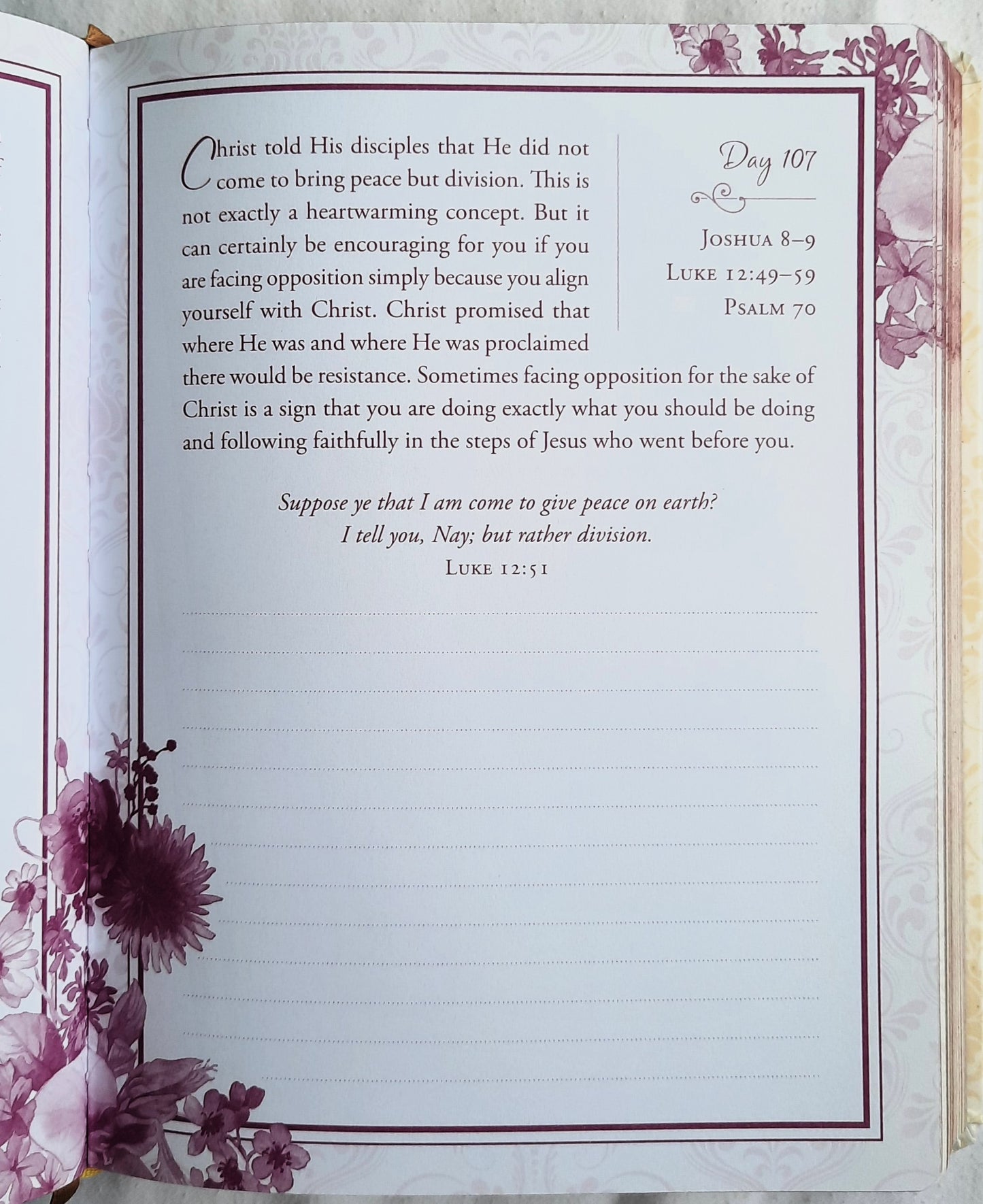Read Through the Bible in a Year Journal by Emily Marsh (New, 2016, HC, 384 pages, Barbour)
