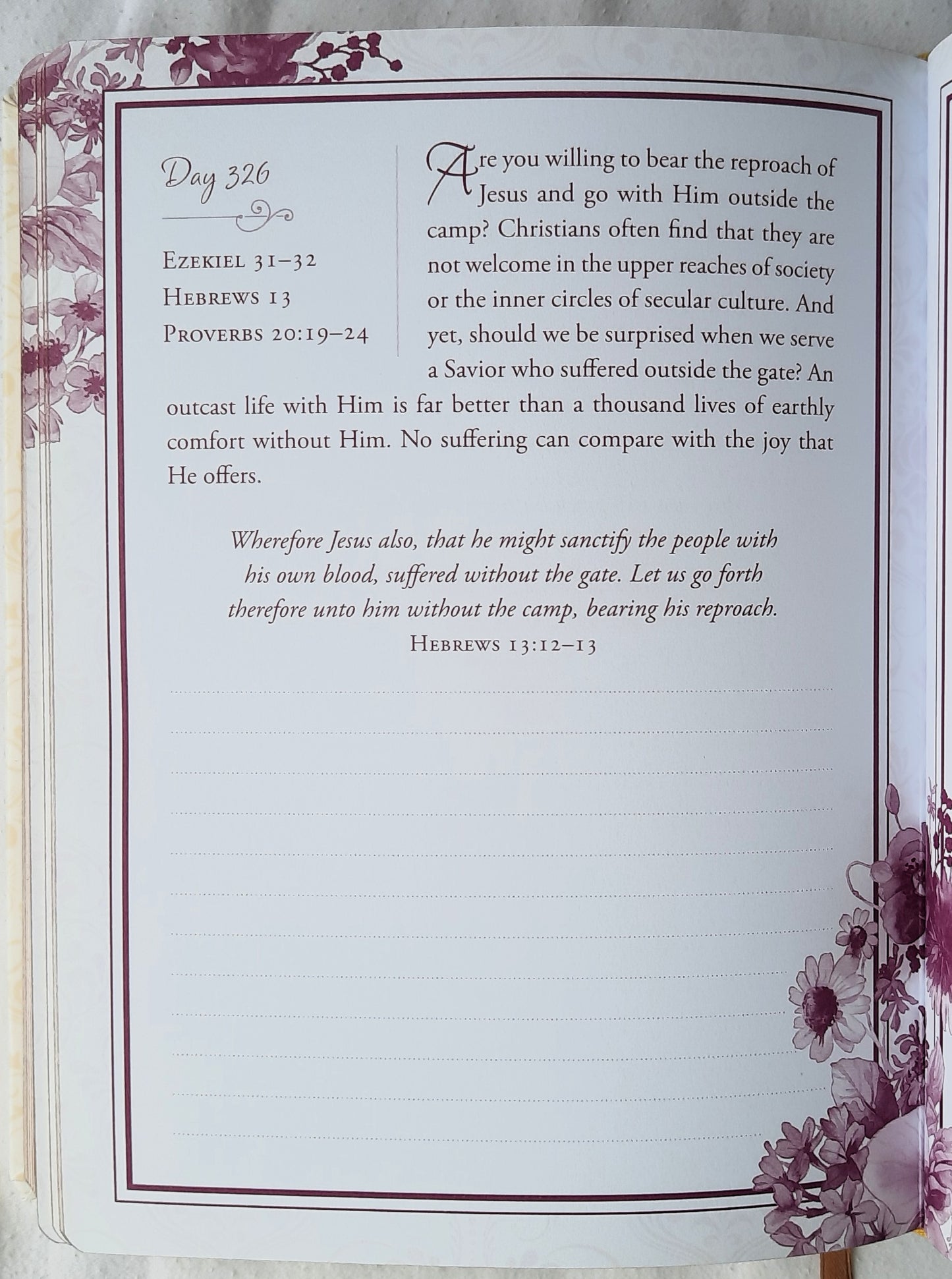 Read Through the Bible in a Year Journal by Emily Marsh (New, 2016, HC, 384 pages, Barbour)