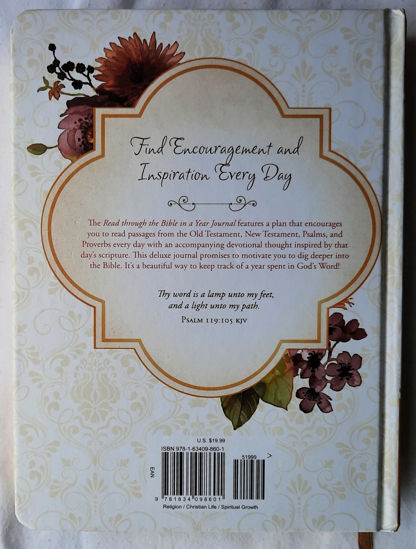 Read Through the Bible in a Year Journal by Emily Marsh (New, 2016, HC, 384 pages, Barbour)