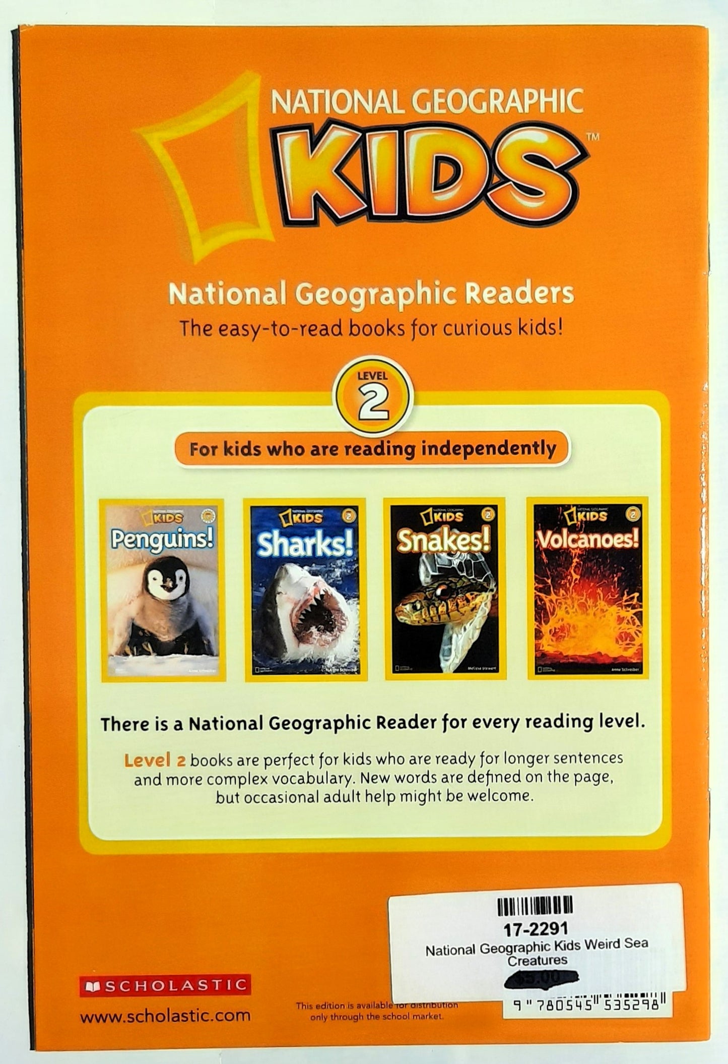 National Geographic Kids: Weird Sea Creatures by Laura Marsh (New, 2012, Pbk, 32 pages, Scholastic)