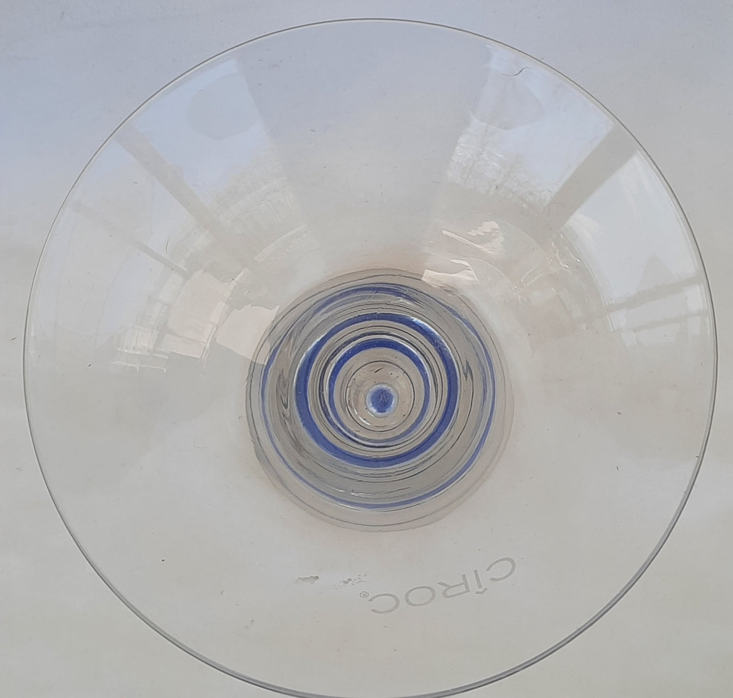 Ciroc Martini Cocktail Bubble Base Hand-Blown, Tapered Glass 5" High x 4.75" Wide