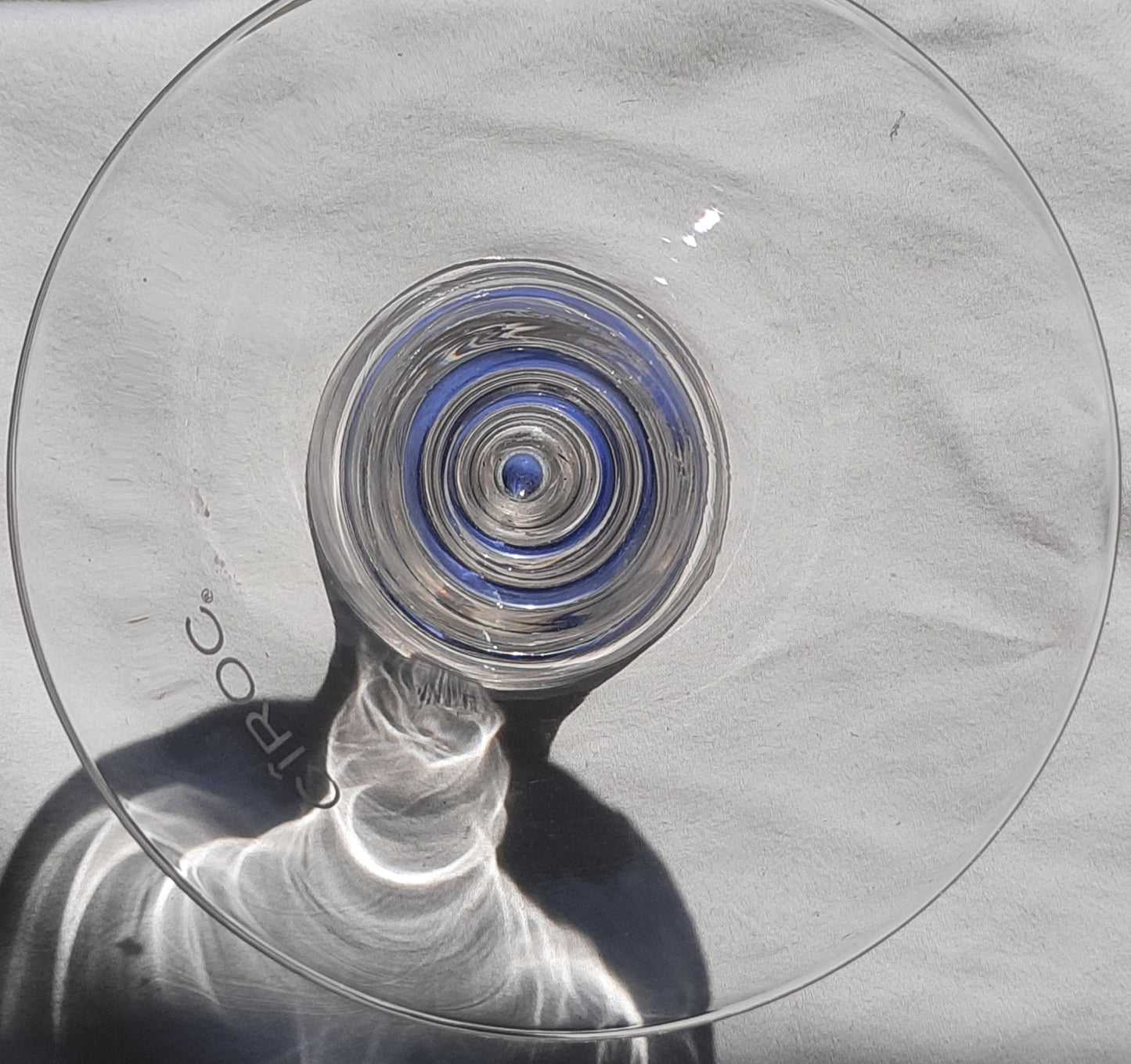 Ciroc Martini Cocktail Bubble Base Hand-Blown, Tapered Glass 5" High x 4.75" Wide