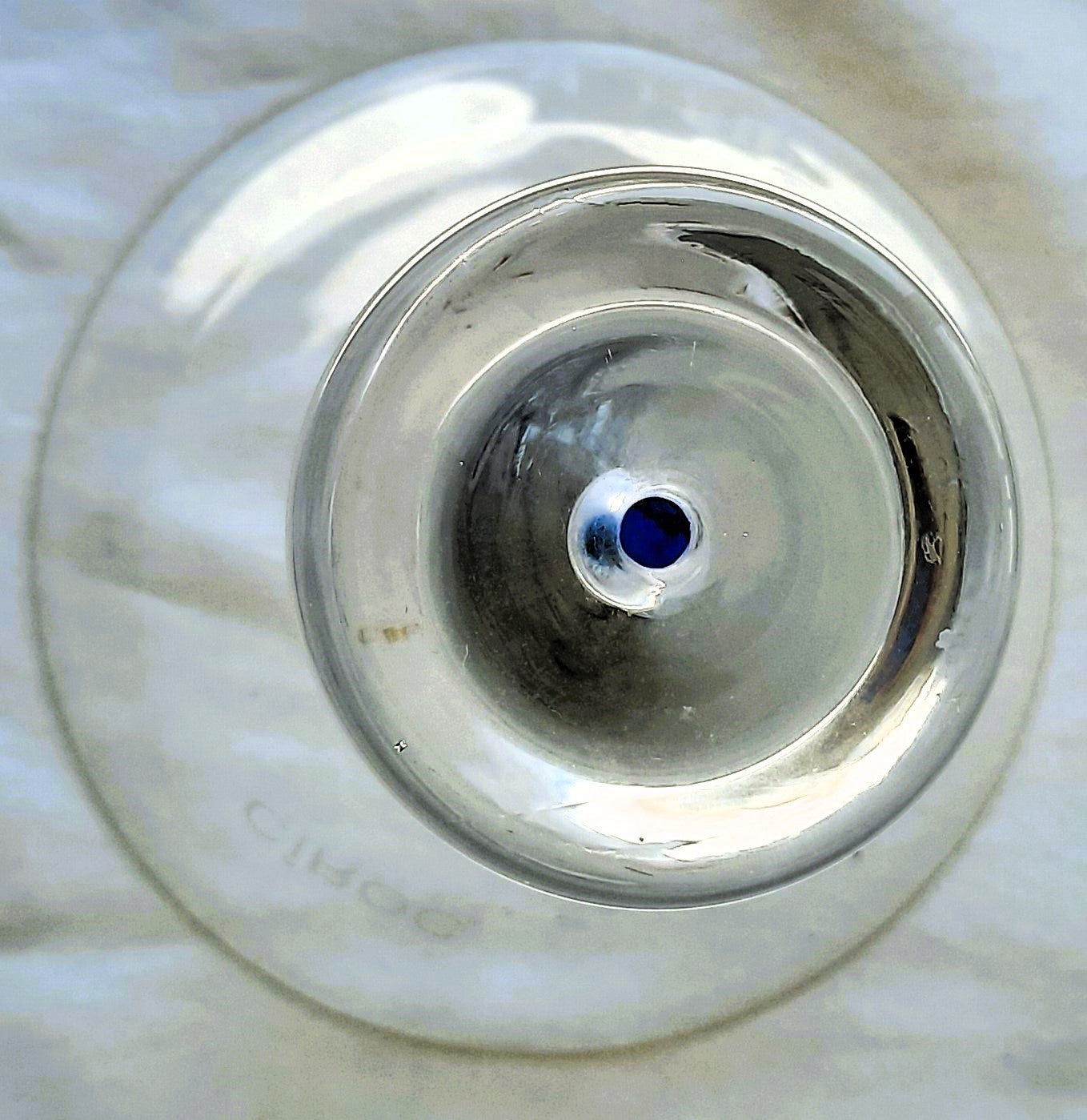 Ciroc Martini Cocktail Bubble Base Hand-Blown, Tapered Glass 5" High x 4.75" Wide