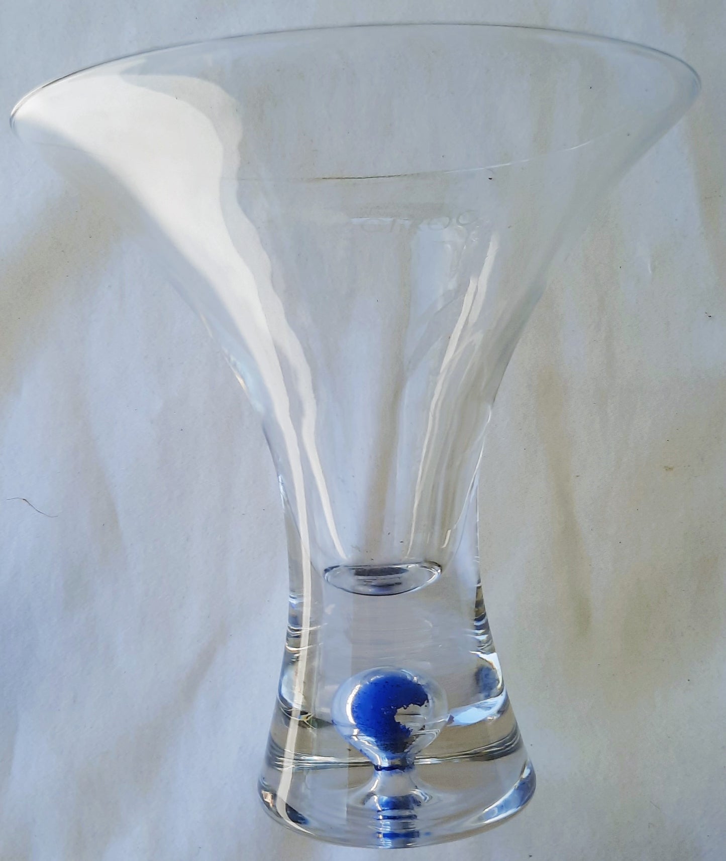 Ciroc Martini Cocktail Bubble Base Hand-Blown, Tapered Glass 5" High x 4.75" Wide