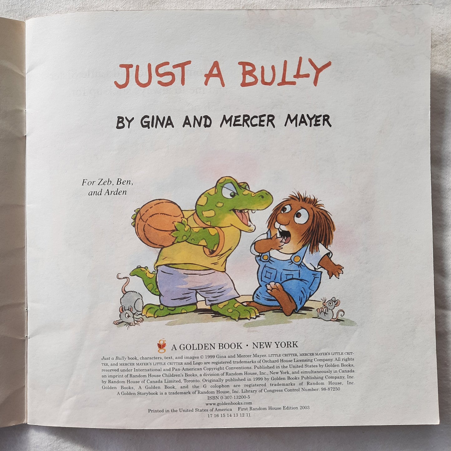 Just a Bully by Gina and Mercer Mayer (Very Good, 2003, Pbk, 24 pages, Golden Books)