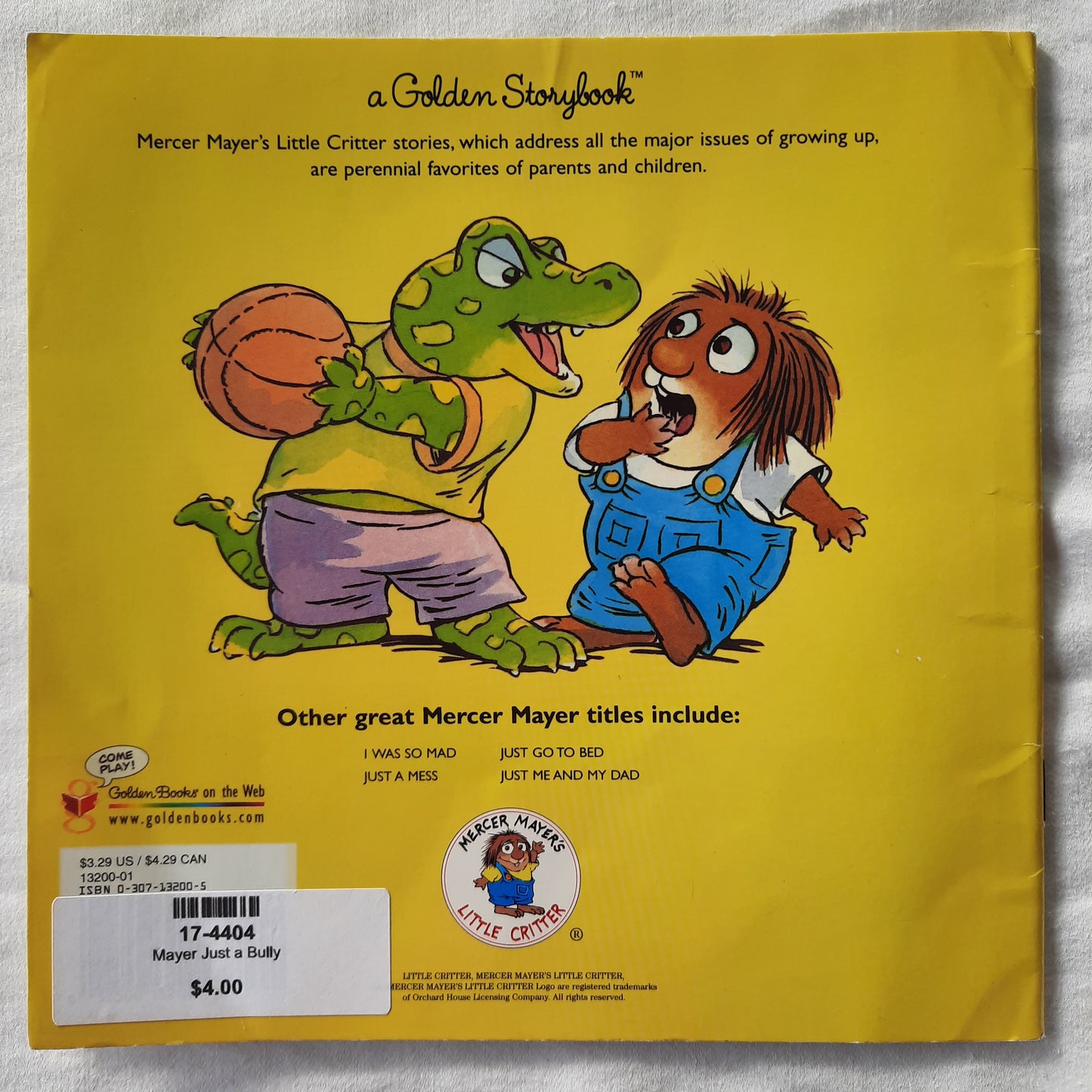 Just a Bully by Gina and Mercer Mayer (Very Good, 2003, Pbk, 24 pages, Golden Books)