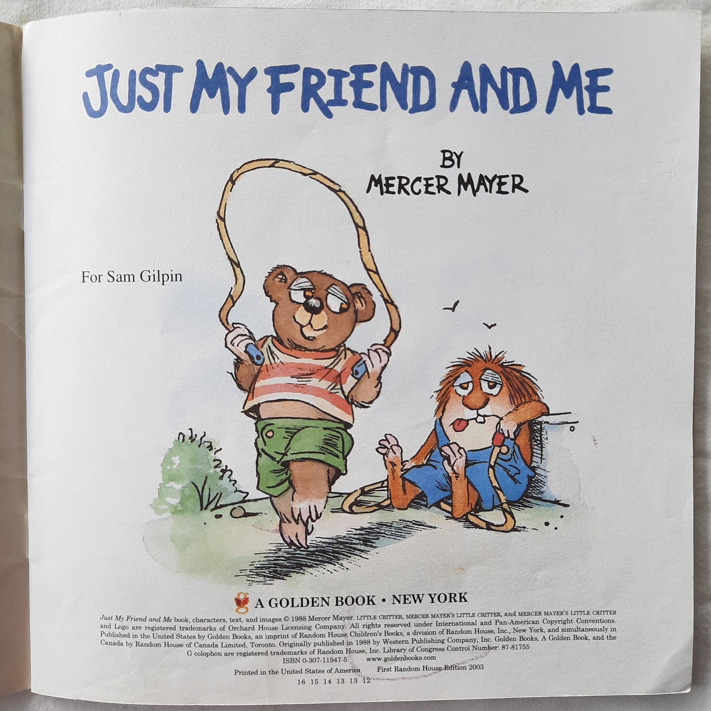 Just My Friend and Me by Mercer Mayer (Good, 1988, Pbk, 24 pages, Golden Books)