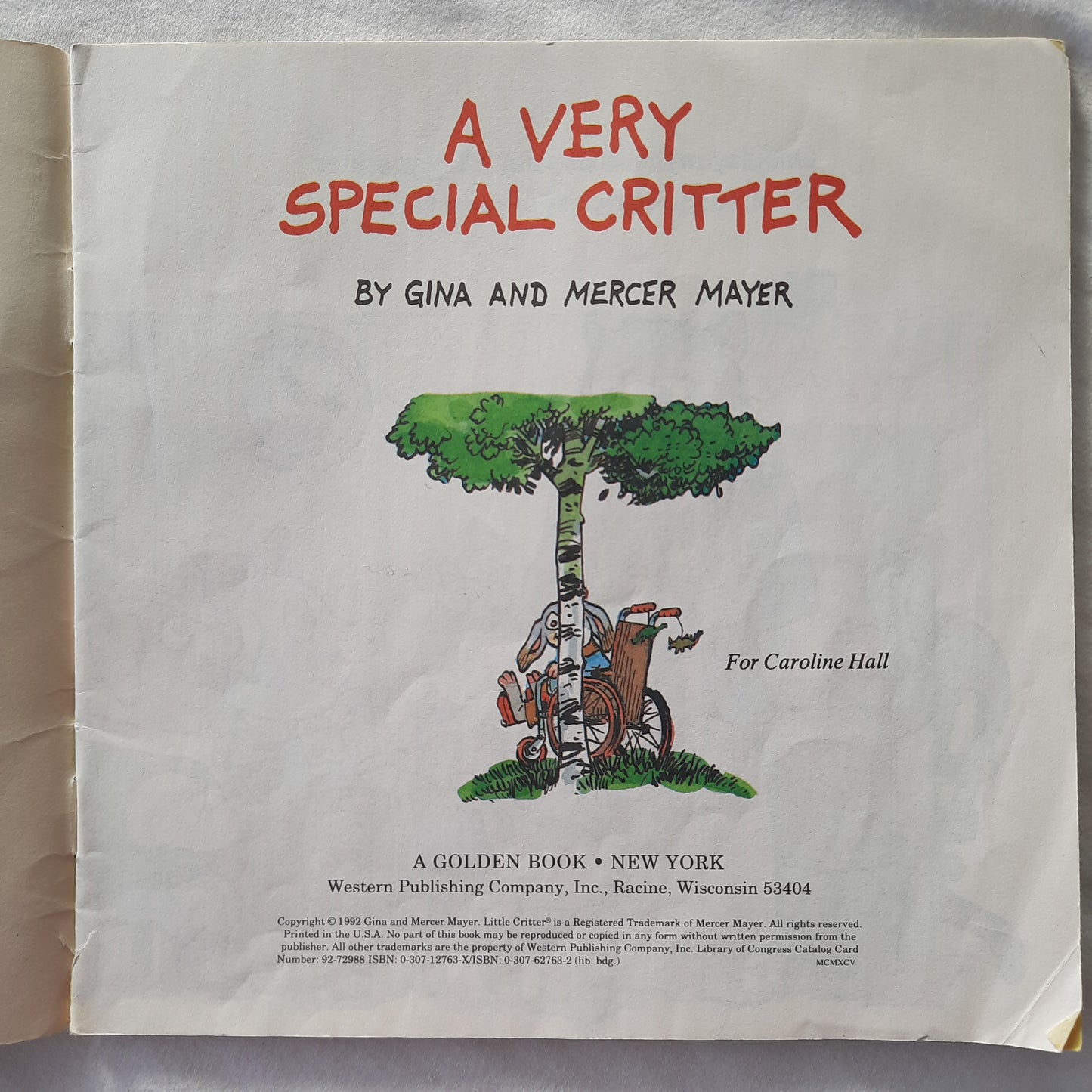 A Very Special Critter by Gina and Mercer Mayer (Good, 1992, Pbk, 24 pages, A Golden Book)