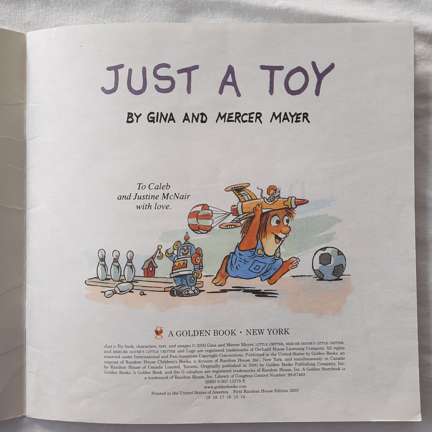 Just a Toy by Gina and Mercer Mayer (Good, 2003, Pbk, 24 pages, Golden Books)