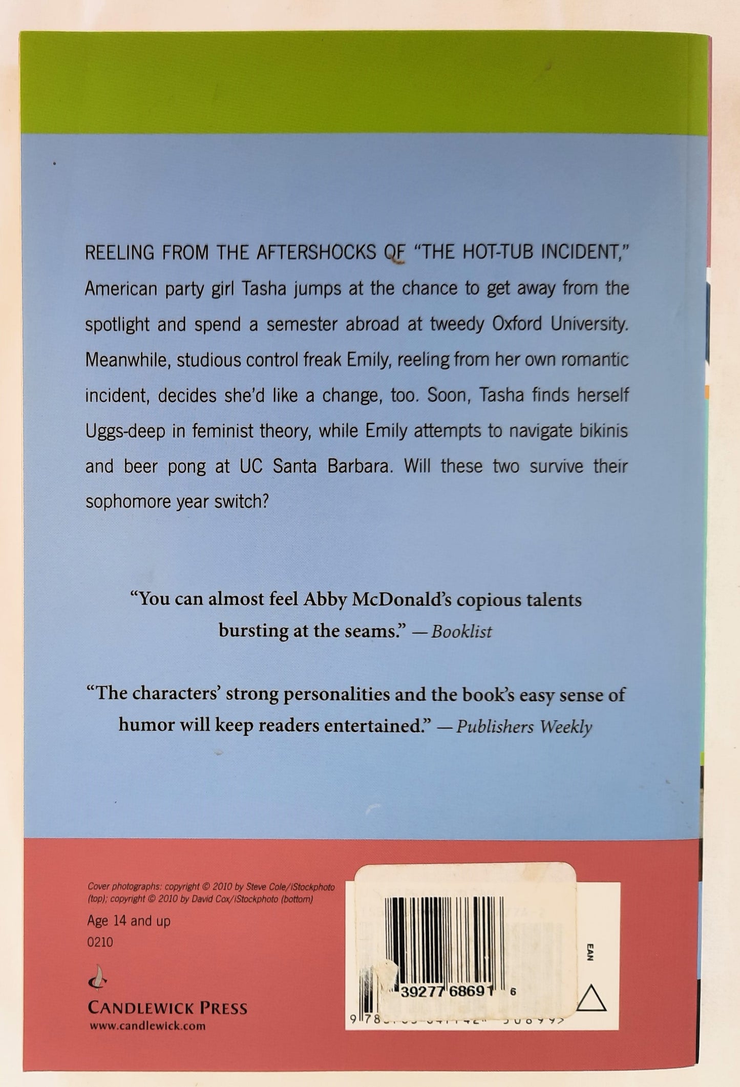 Sophomore Switch by Abby McDonald (Very good, 2009, Pbk, 297 pages, Candlewick Press)