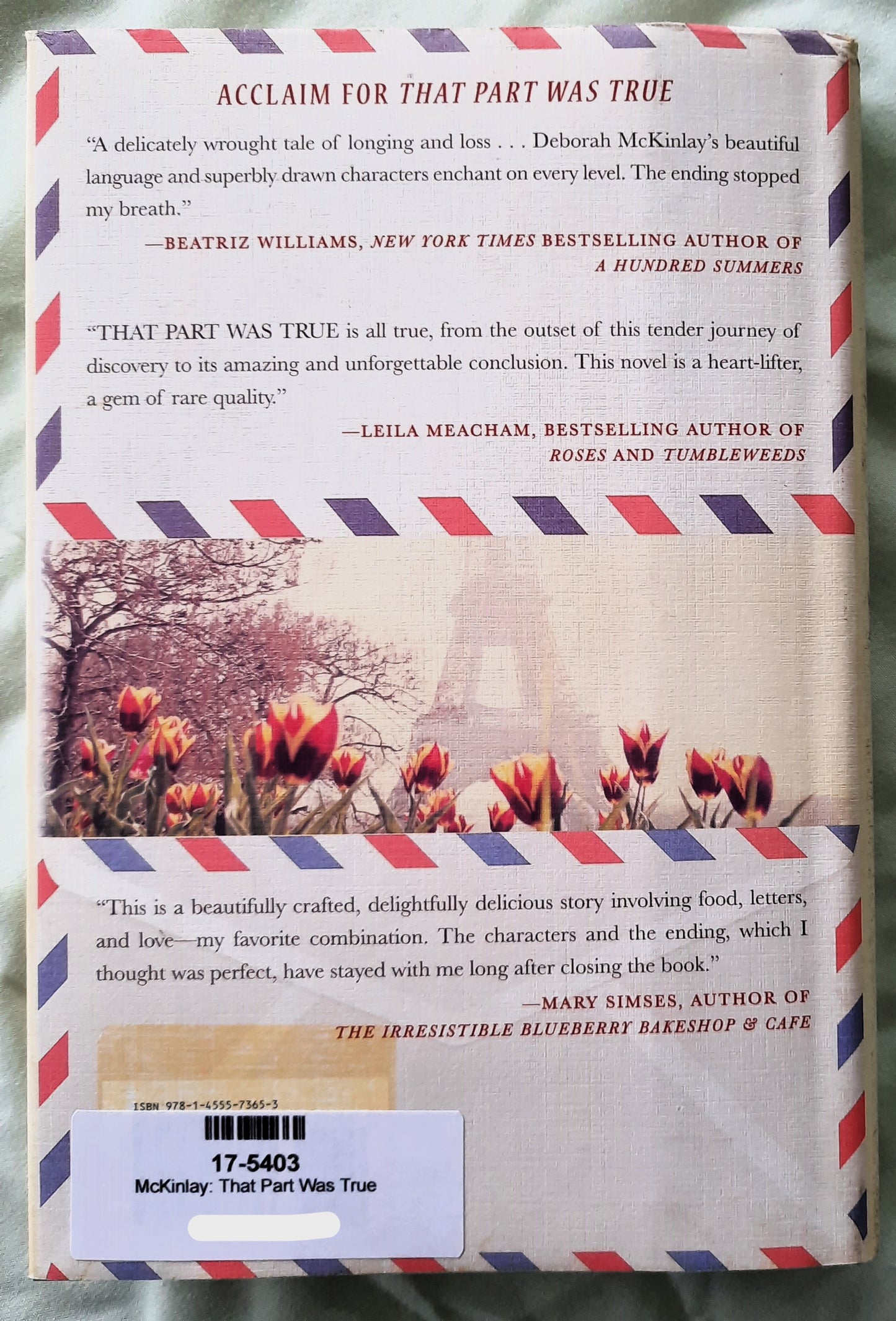 That Part Was True by Deborah McKinlay (Very good, 2014, HC, 228 pages, Grand Cental Publishing)