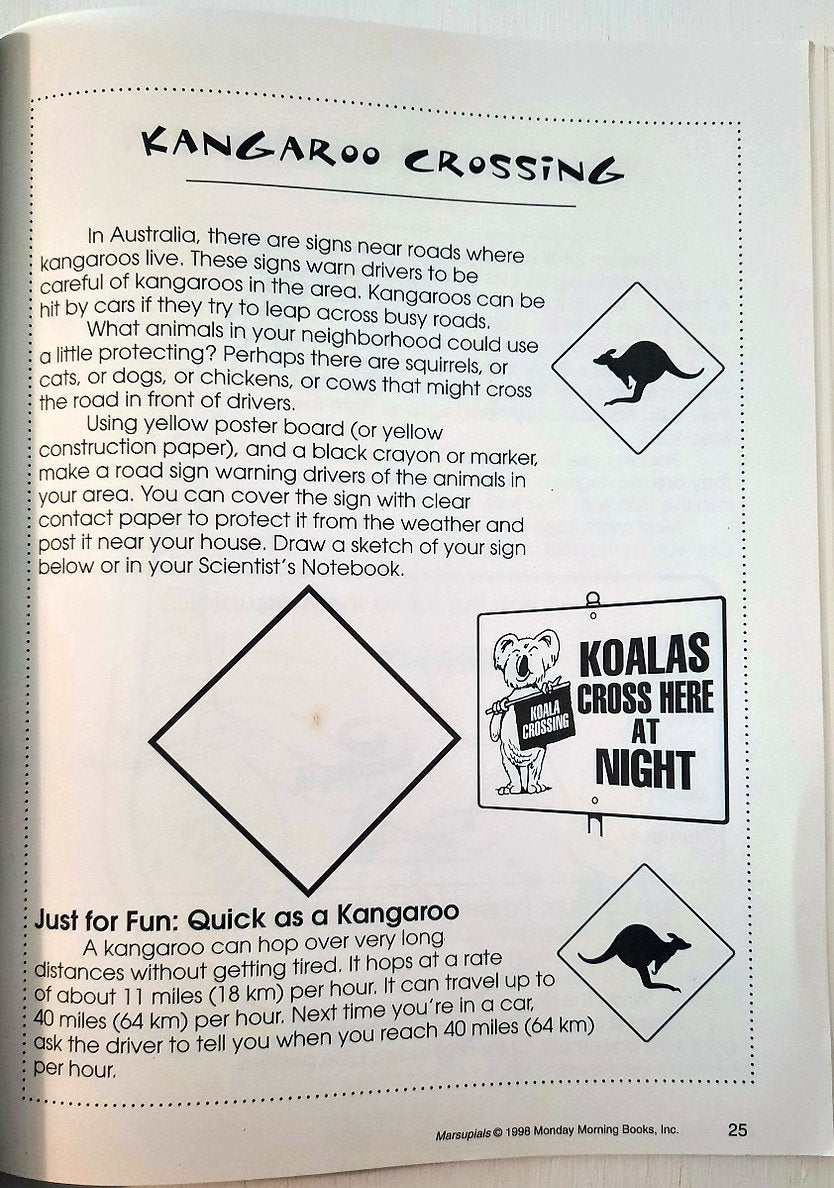 Marsupials: A Science Discovery Book by Annalisa McMorrow (Very good, 1998, Pbk, 48 pages, Monday Morning)