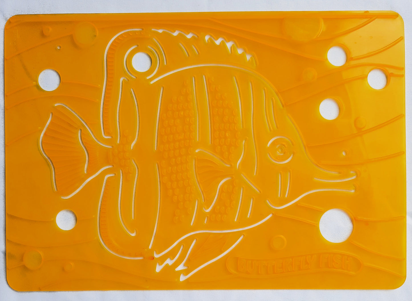 Melissa and Doug SET 4 Sea Creatures Textured Stencils/Rubbing Plates: Seahorse, Mud Crab, Sea Turtle, Butterfly Fish