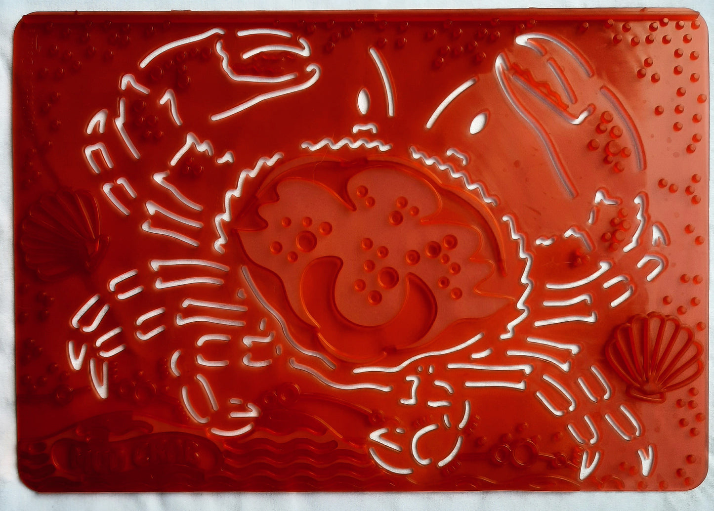 Melissa and Doug SET 4 Sea Creatures Textured Stencils/Rubbing Plates: Seahorse, Mud Crab, Sea Turtle, Butterfly Fish