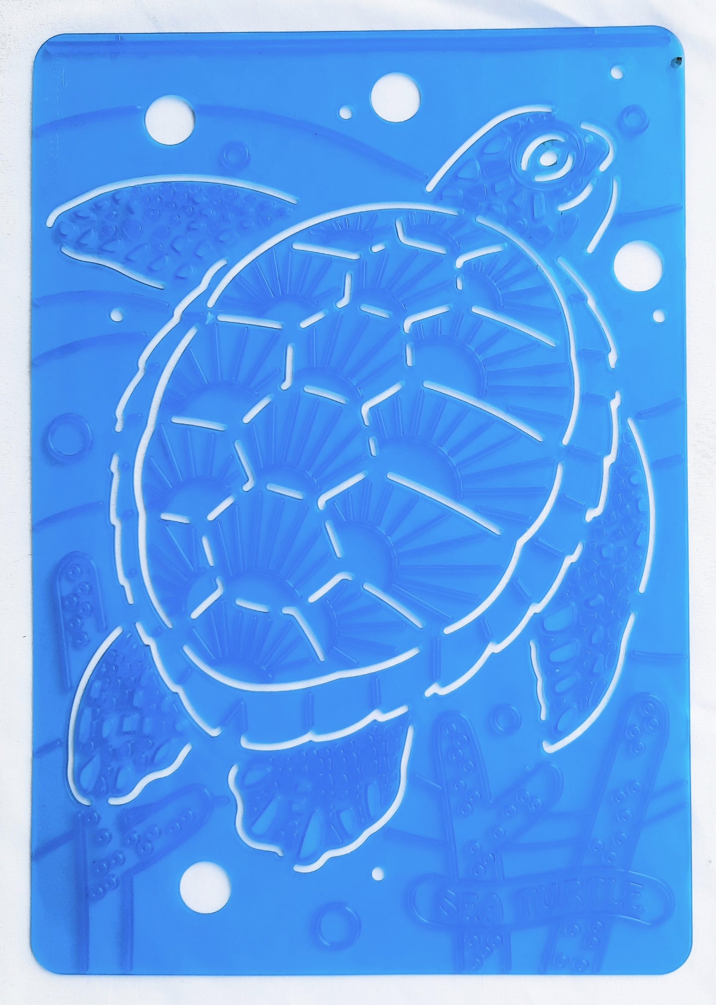 Melissa and Doug SET 4 Sea Creatures Textured Stencils/Rubbing Plates: Seahorse, Mud Crab, Sea Turtle, Butterfly Fish