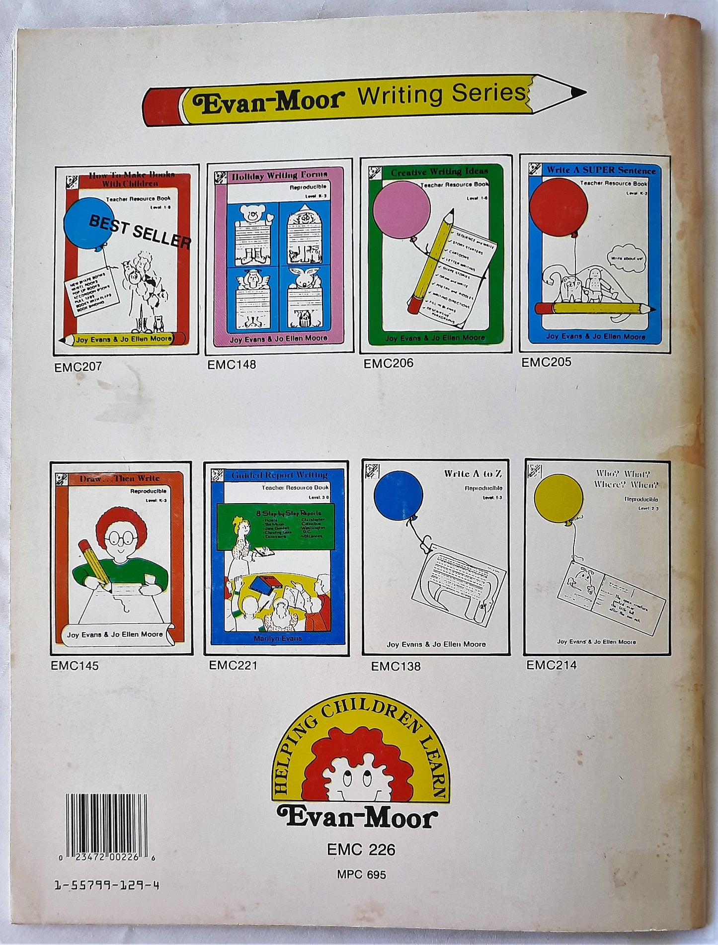 Writing Poetry With Children by Jo Ellen Moore, Joy Evans (Good, 1988, Pbk, 64 pages, Evan-Moor)