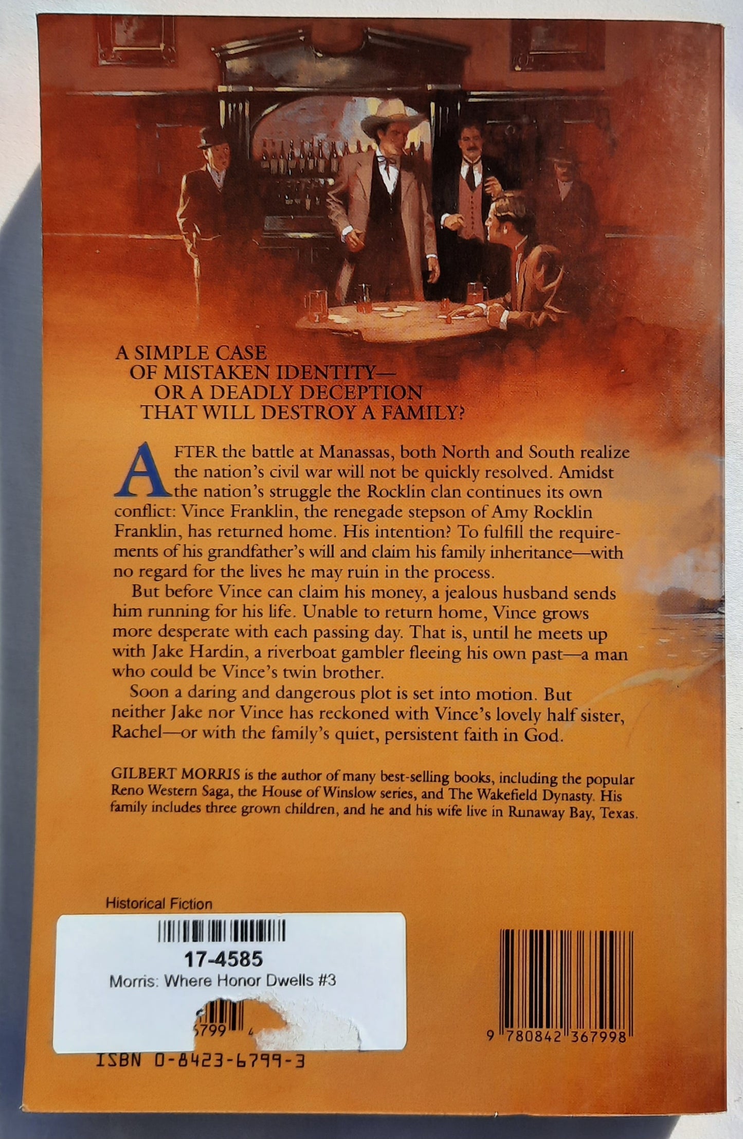 Where Honor Dwells by Gilbert Morris (Appomattox Saga #1, Good, 1993, Pbk, 355 pages, Tyndale House)
