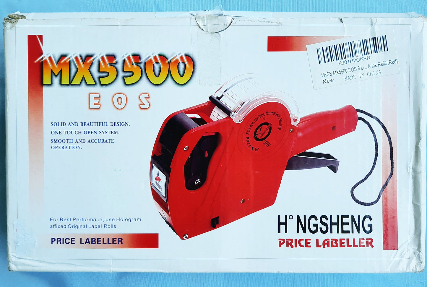 KPX MX5500 Pricing Tag Gun White Label Gun Pricing Label Gun, 8 Digits Retail Pricing Gun and Labels for Grocery Store, Food (New, Red)