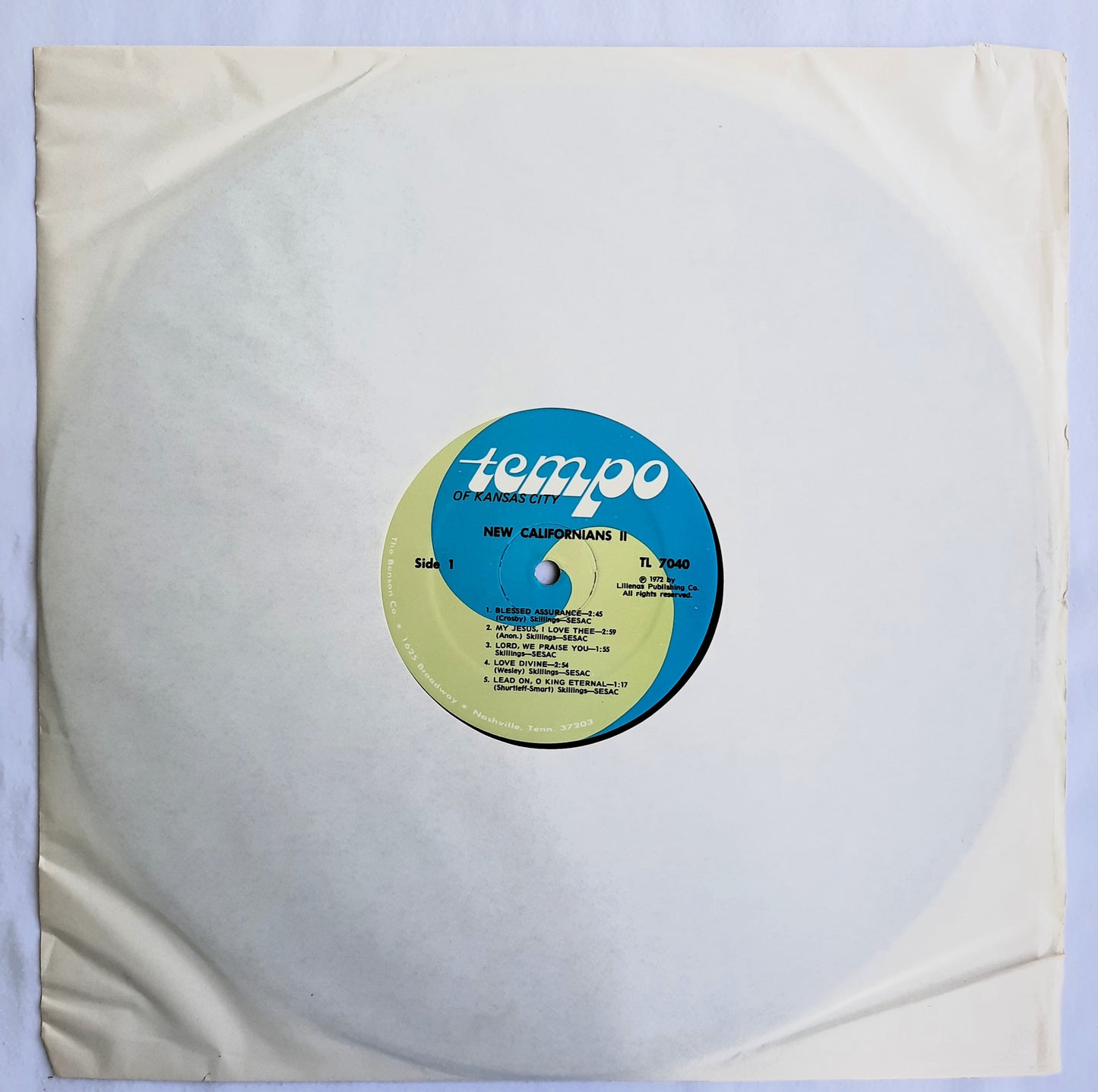 Tempo New Californians II Collectible Christian Full-Length Vinyl Record (1972, Very good, TL-7040)
