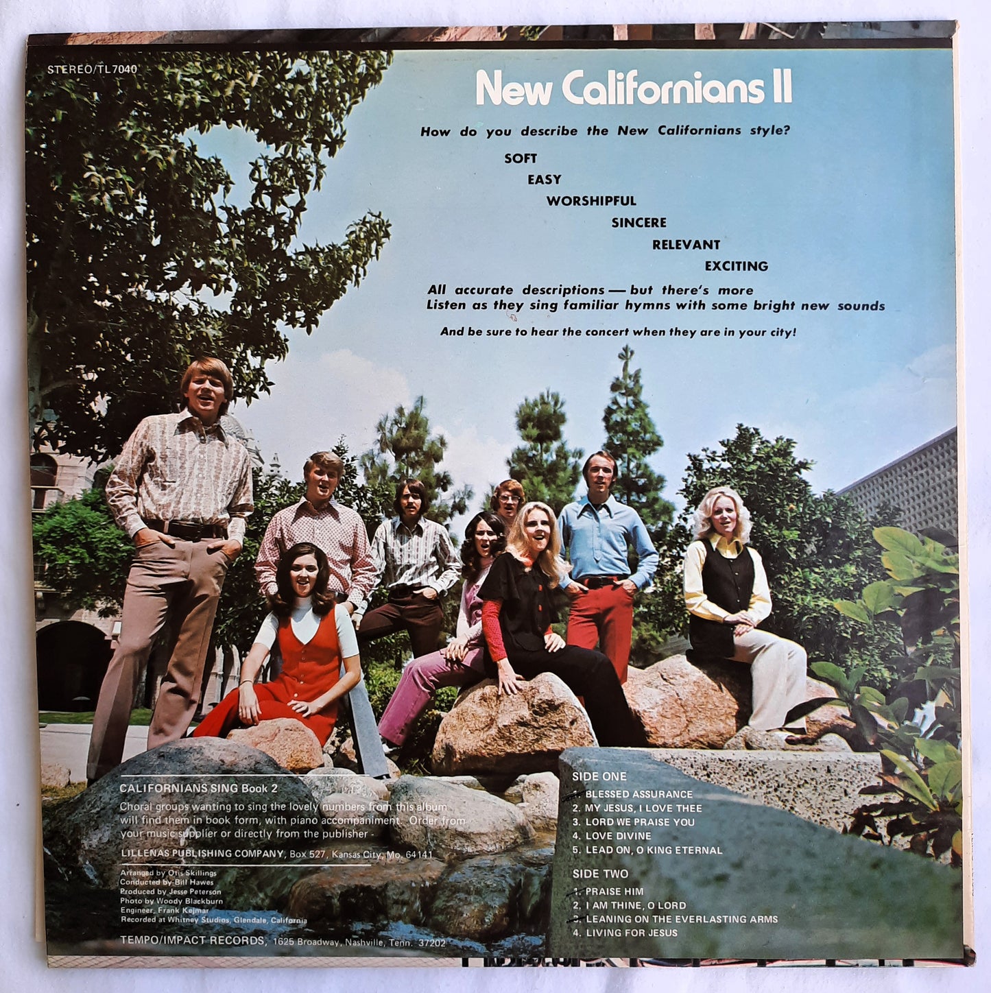 Tempo New Californians II Collectible Christian Full-Length Vinyl Record (1972, Very good, TL-7040)