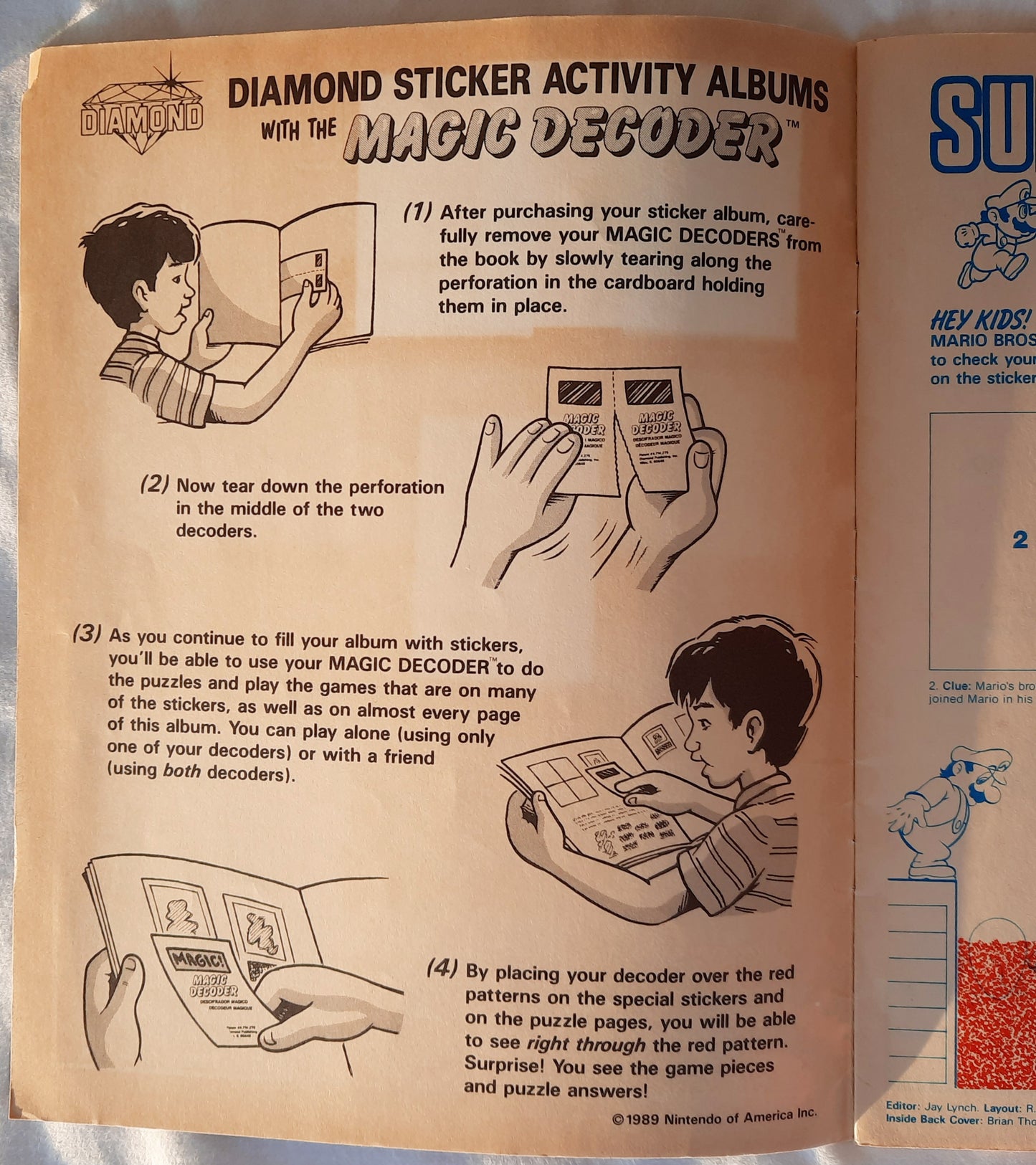 Nintendo Sticker Activity Album (Good, 1989, Pbk, 25 pages, Diamond Publishing)