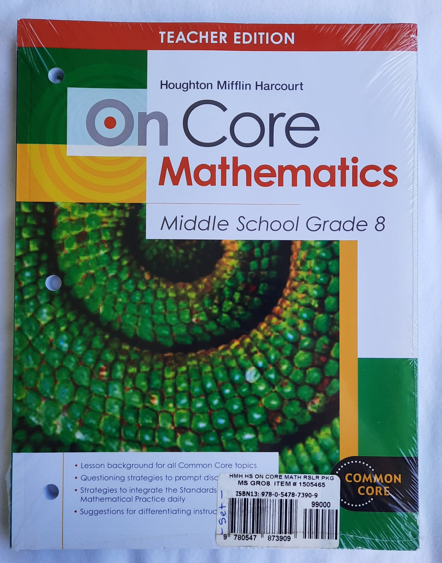 On Core Mathematics Grade 8 Teacher Edition & Student Workbook by Houghton Mifflin Harcourt (New, 2012, Pbk)