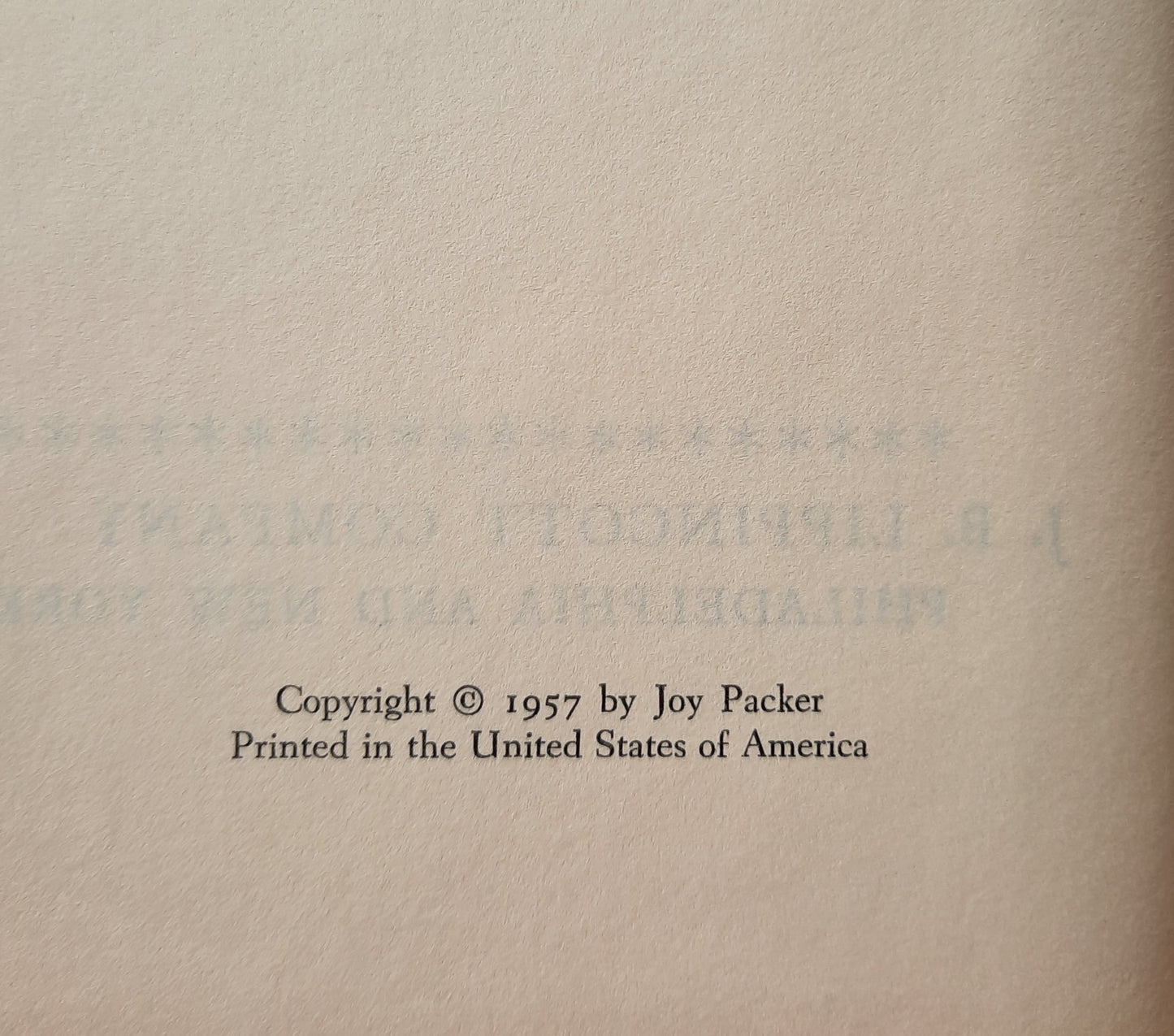 The Moon by Night by Joy Packer (Very good, 1957, HC, 315 pages, J.B. Lippincott Company)
