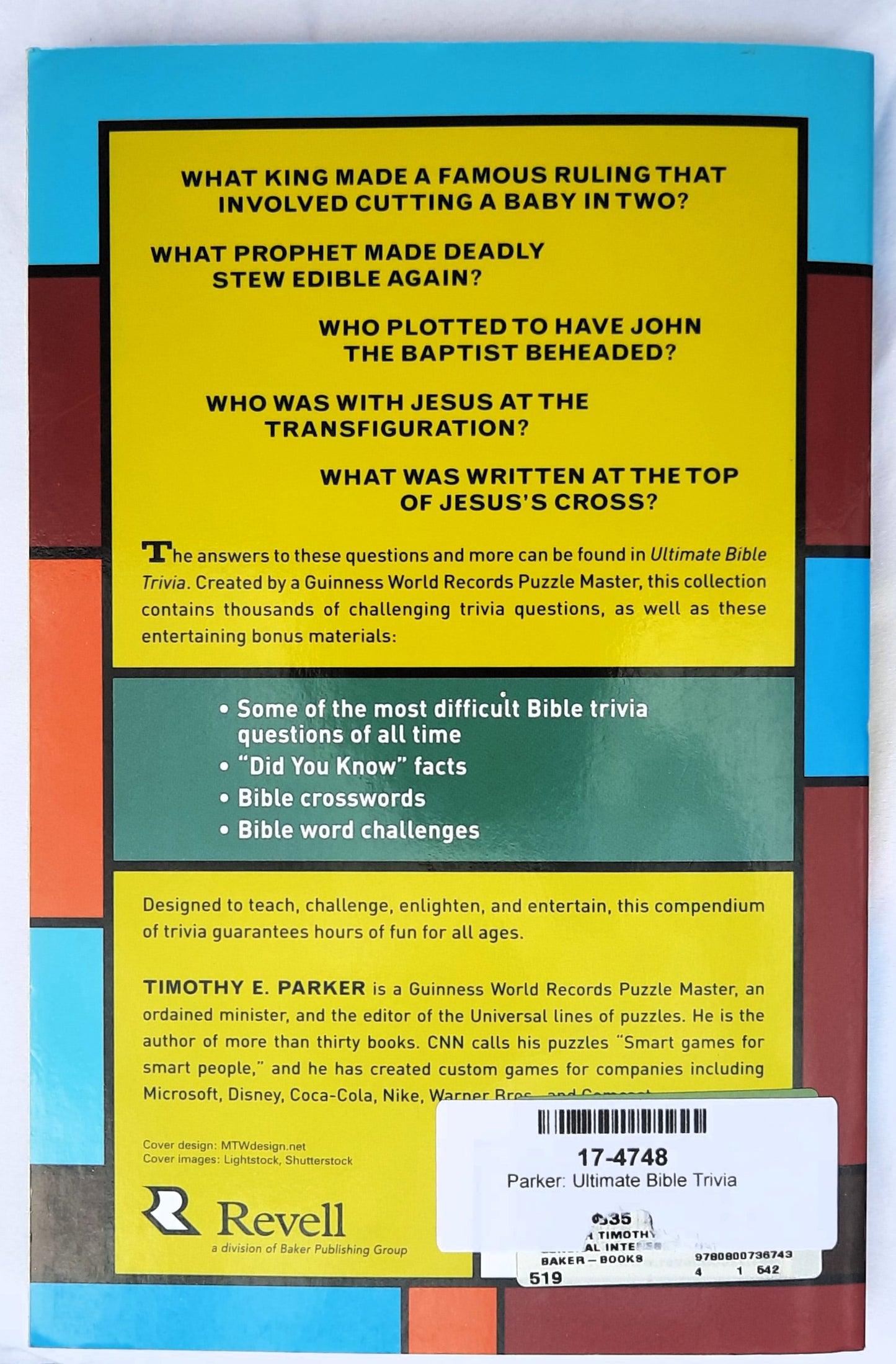 Ultimate Bible Trivia by Timothy E. Parker (Very good, 2019, Pbk, 248 pages, Revell)