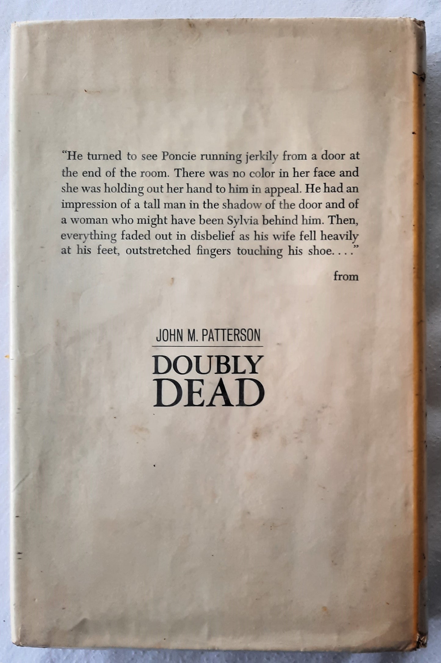 Doubly Dead by John M. Patterson (Acceptable, 1969, HC, 192 pages, Doubleday & Co.)