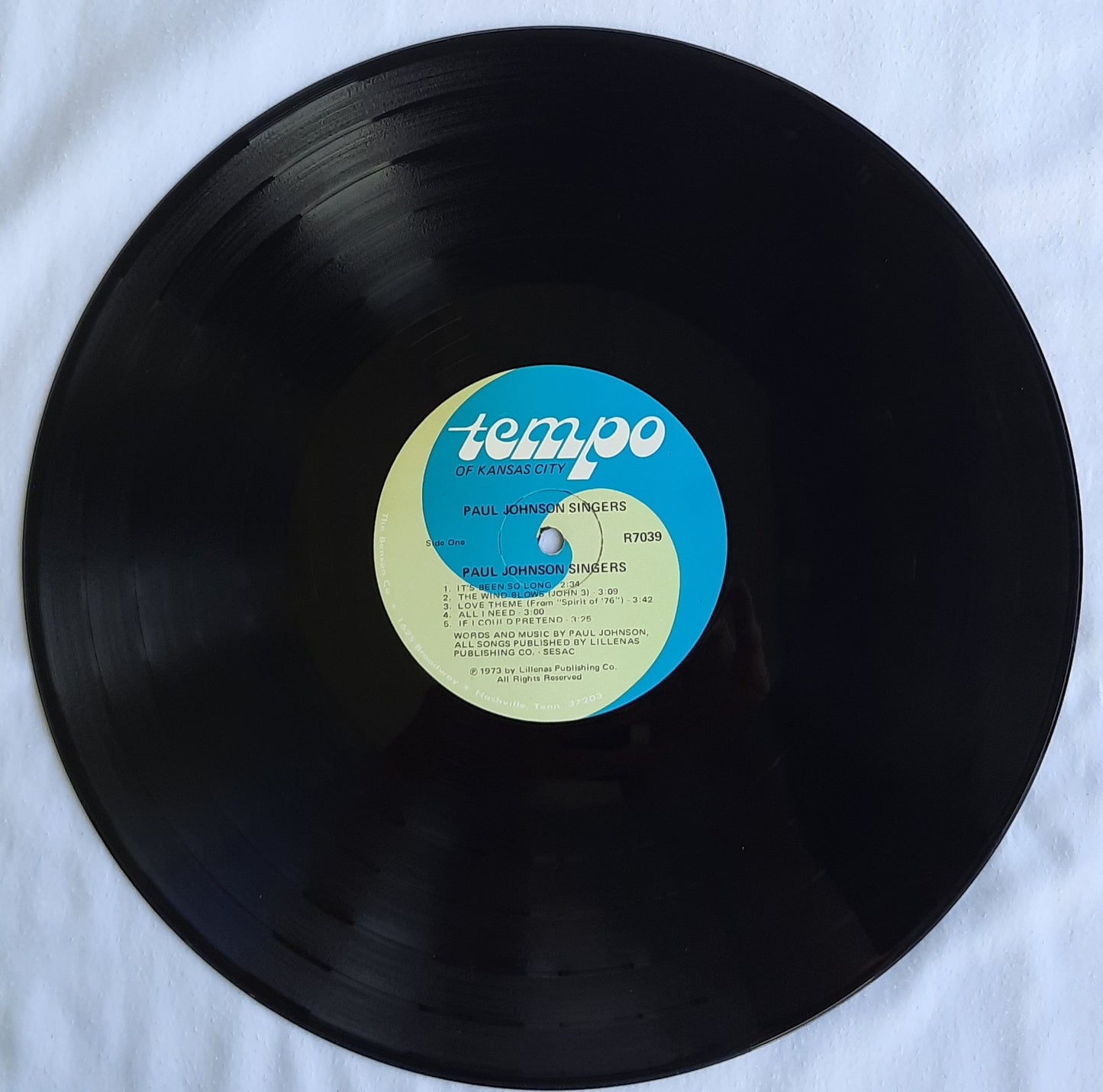 Tempo of Kansas City Paul Johnson' Singers Collectible LP Vinyl Record (Very good)