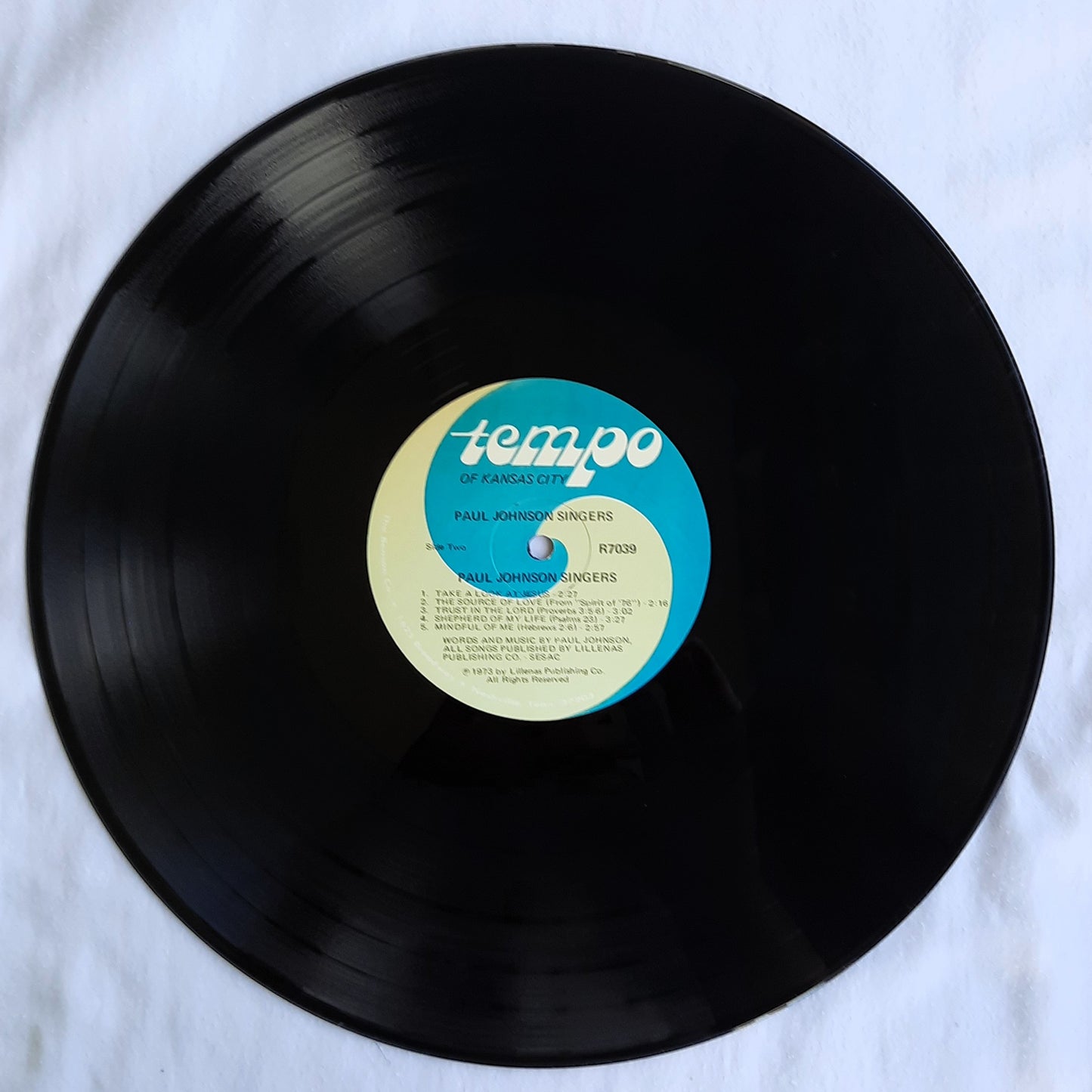 Tempo of Kansas City Paul Johnson' Singers Collectible LP Vinyl Record (Very good)
