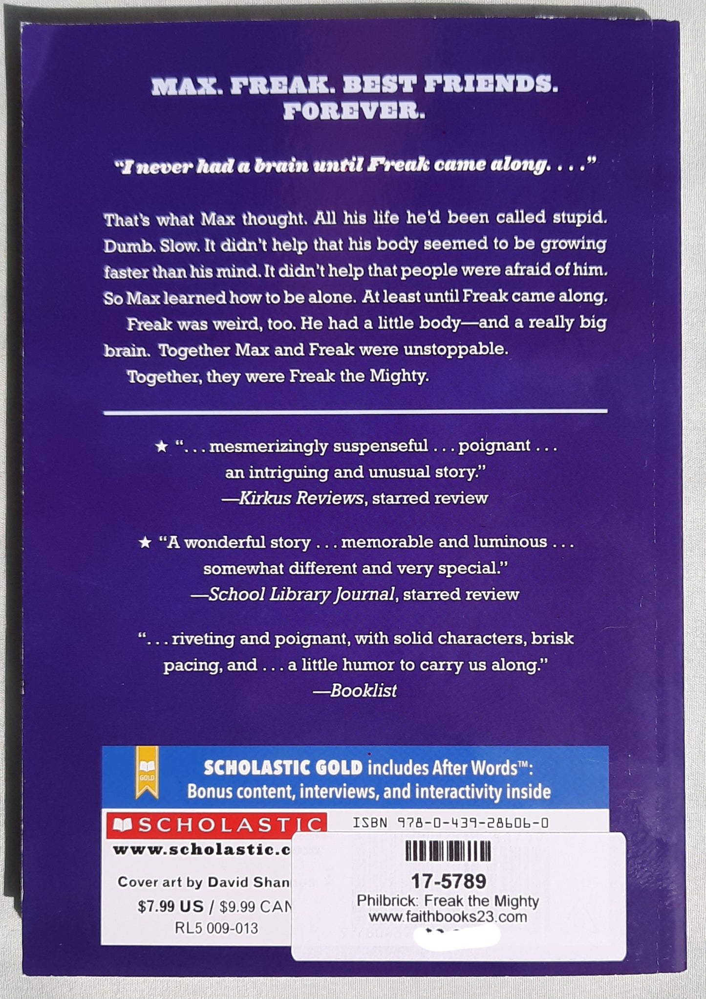 Freak the Mighty by Rodman Philbrick (Like new, 2018, Pbk, 186 pages, Scholastic)