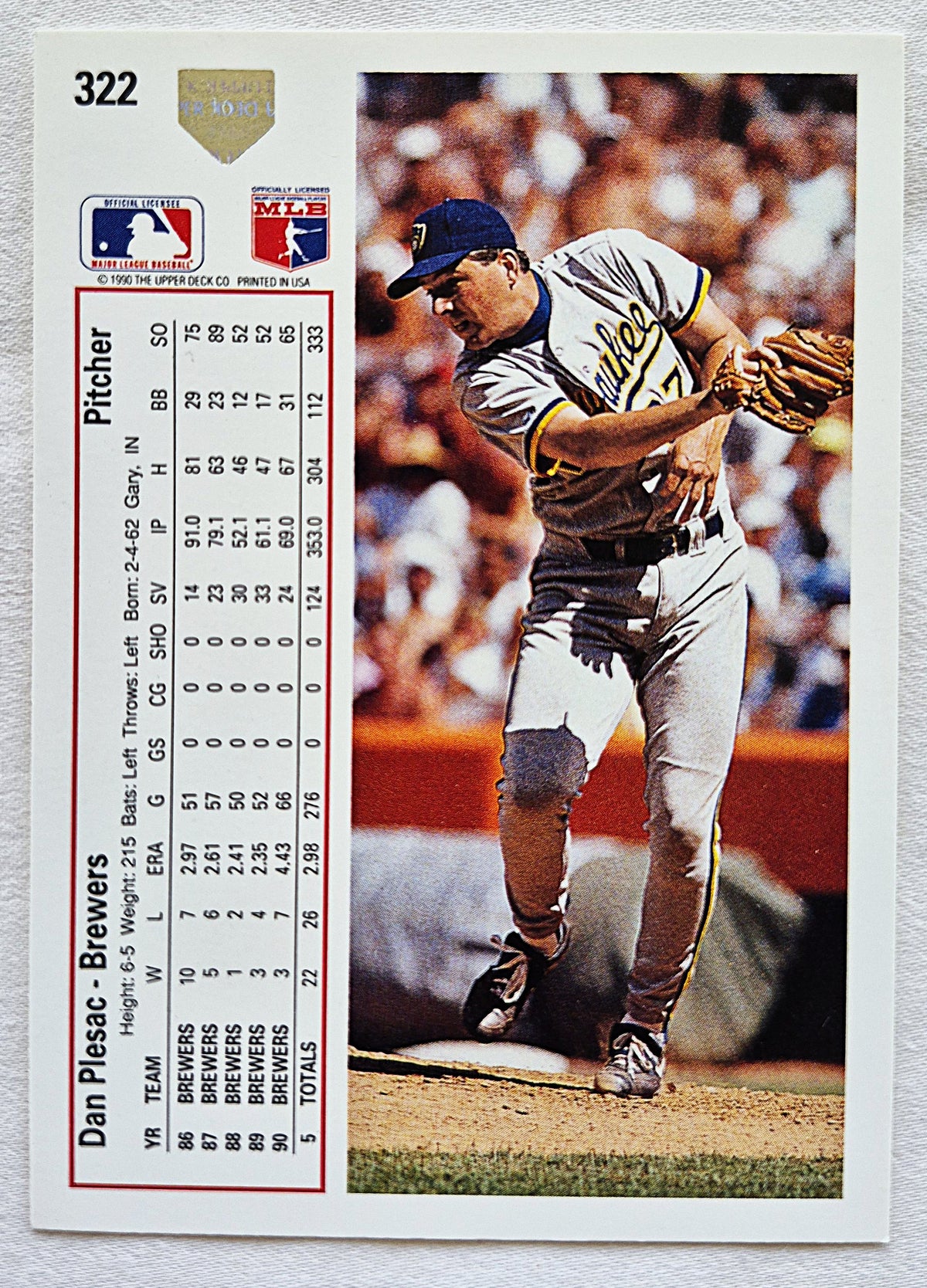Bewertung '92 Julio Machado Milwaukee Brewers Relief Pitcher #353 Baseballkarte Nahezu Neuwertig