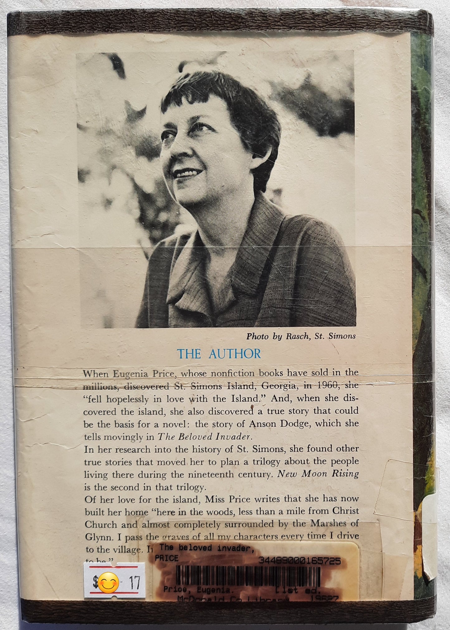 The Beloved Invader by Eugenia Price (Good, 1965, HC, 284 pages, J.B. Lippincott Co.)