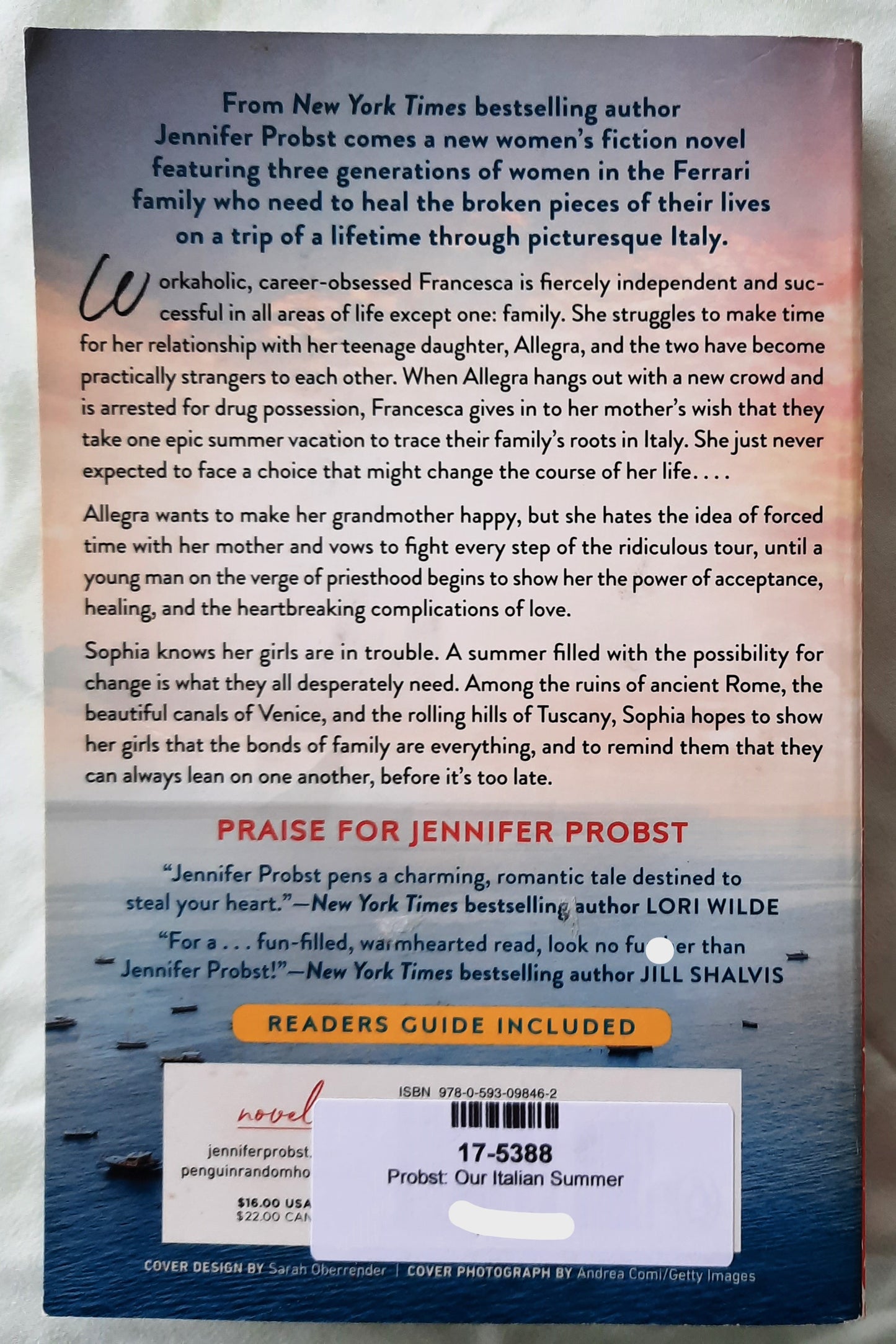 Our Italian Summer by Jennifer Probst (Very good, 2021, Pbk, 370 pages, Berkley Books)