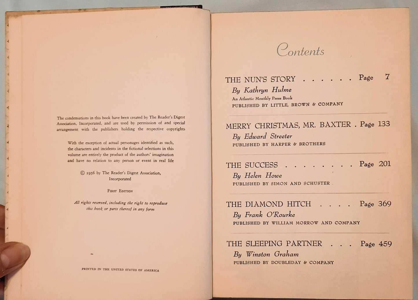 Reader's Digest Condensed Books Volume 4 Autumn Selections 1956 (Good, 574 pages, HC)