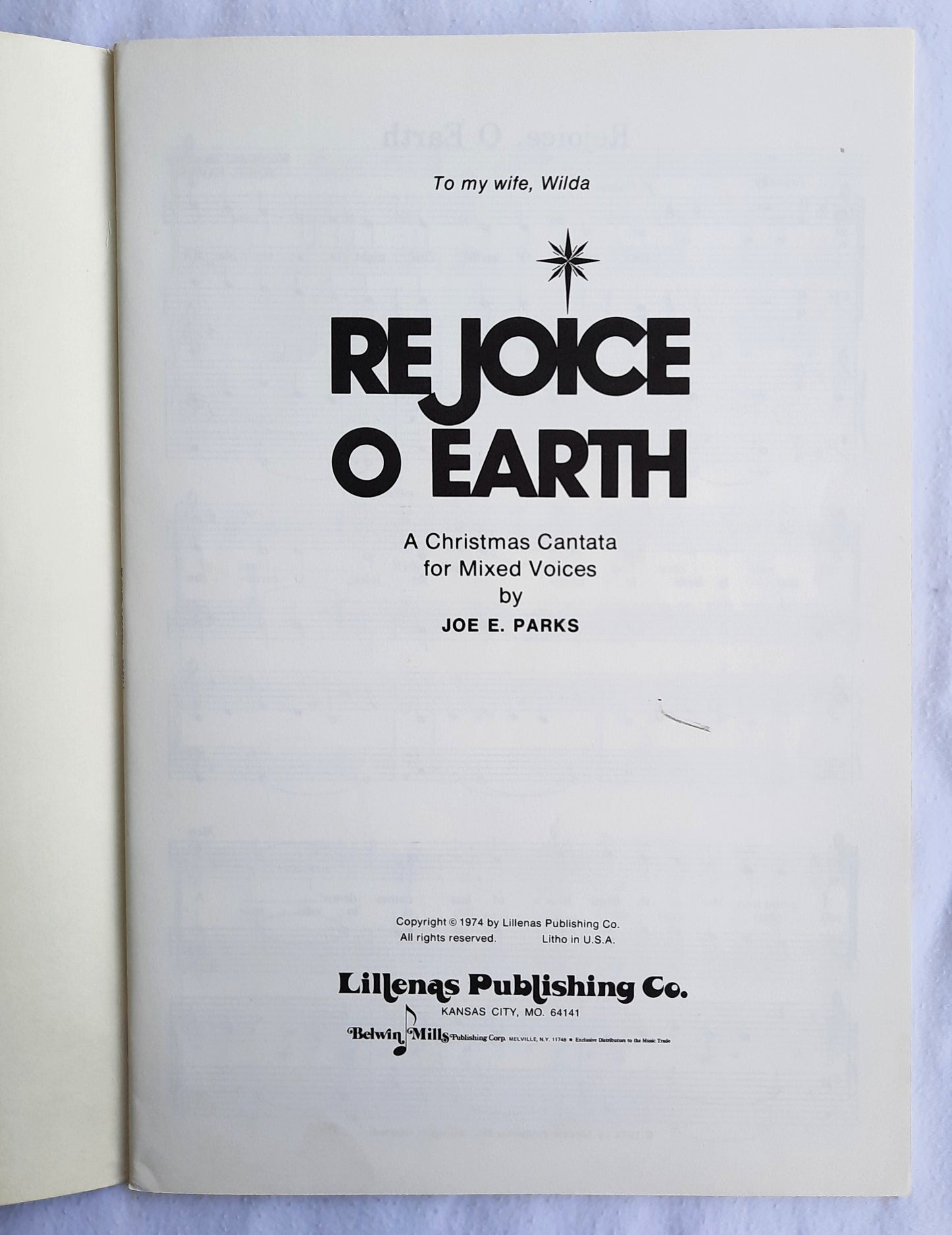 Hosanna Rejoice, O Earth A Christmas Cantata by Joe E. Parks Collectible LP Vinyl Record (Very good)