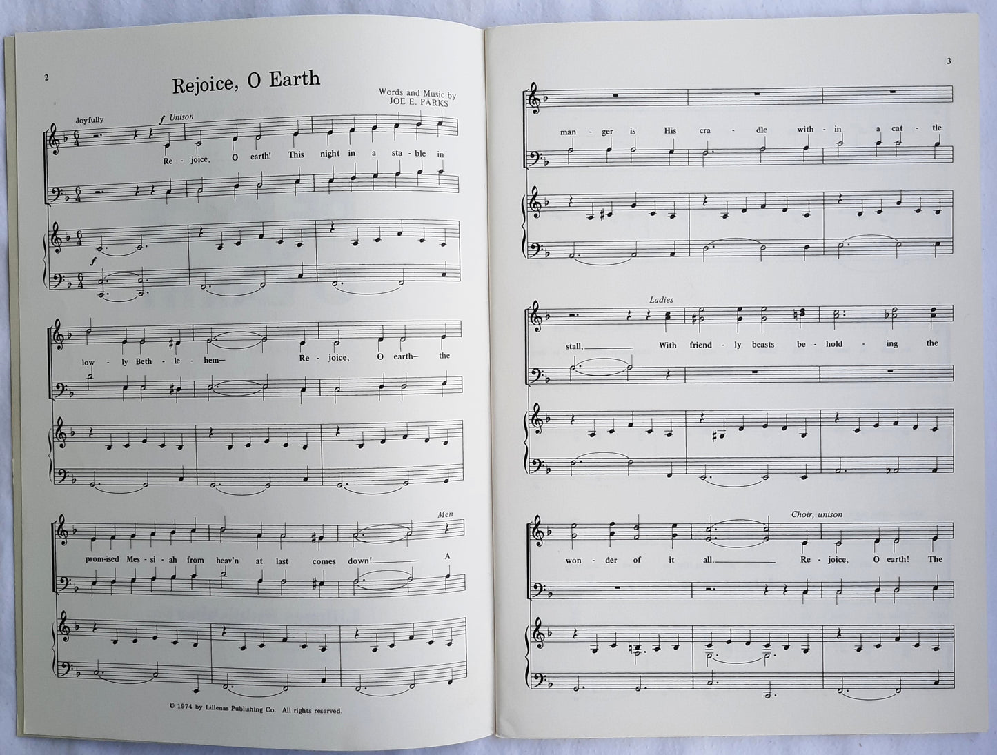 Hosanna Rejoice, O Earth A Christmas Cantata by Joe E. Parks Collectible LP Vinyl Record (Very good)
