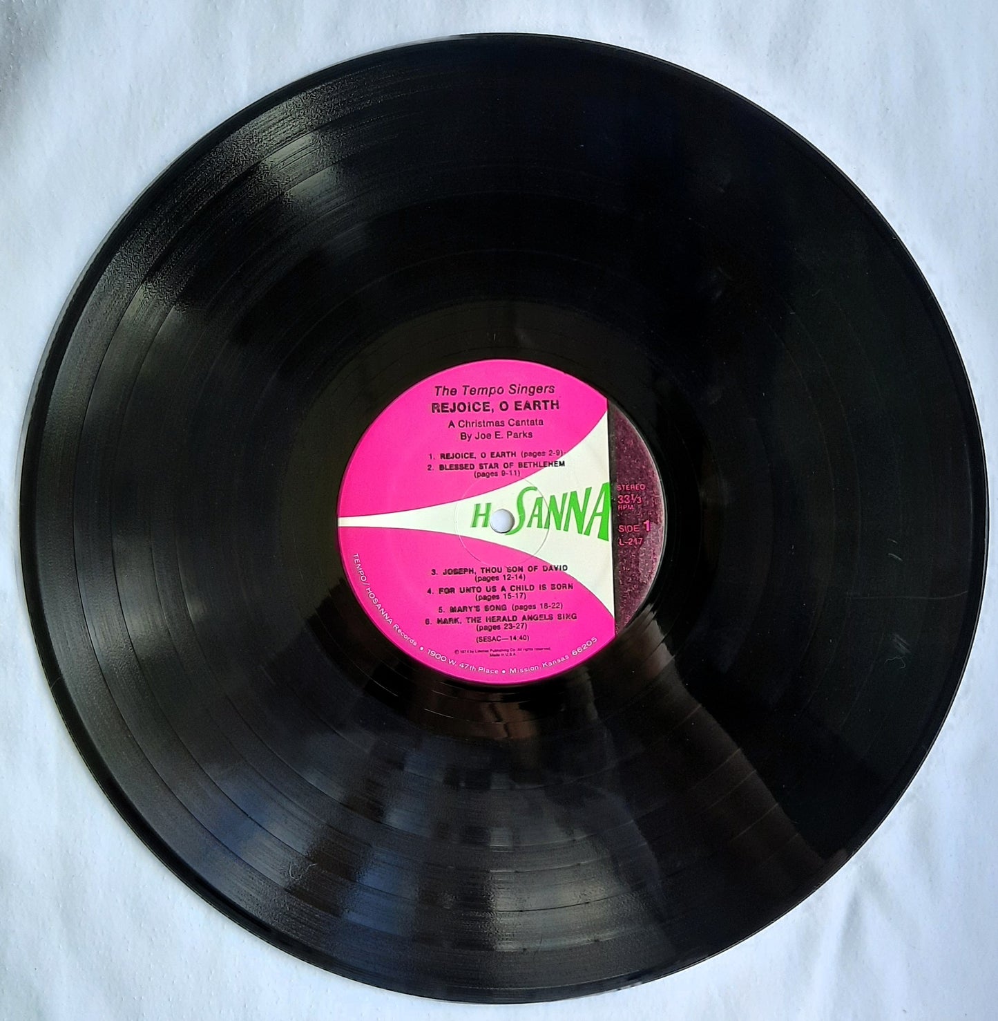 Hosanna Rejoice, O Earth A Christmas Cantata by Joe E. Parks Collectible LP Vinyl Record (Very good)