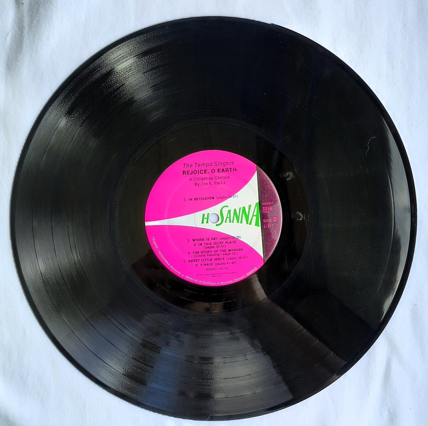 Hosanna Rejoice, O Earth A Christmas Cantata by Joe E. Parks Collectible LP Vinyl Record (Very good)